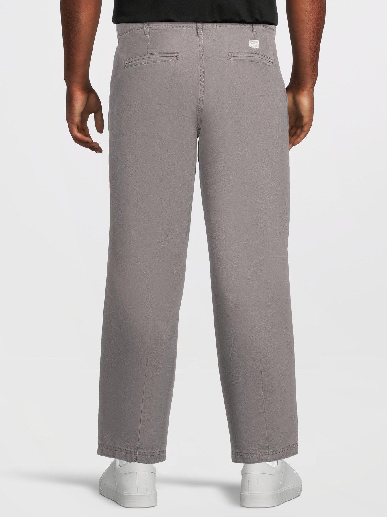 Image 2 of 5 of Jack & Jones Plus Evan Detroit Washed Chinos - Grey