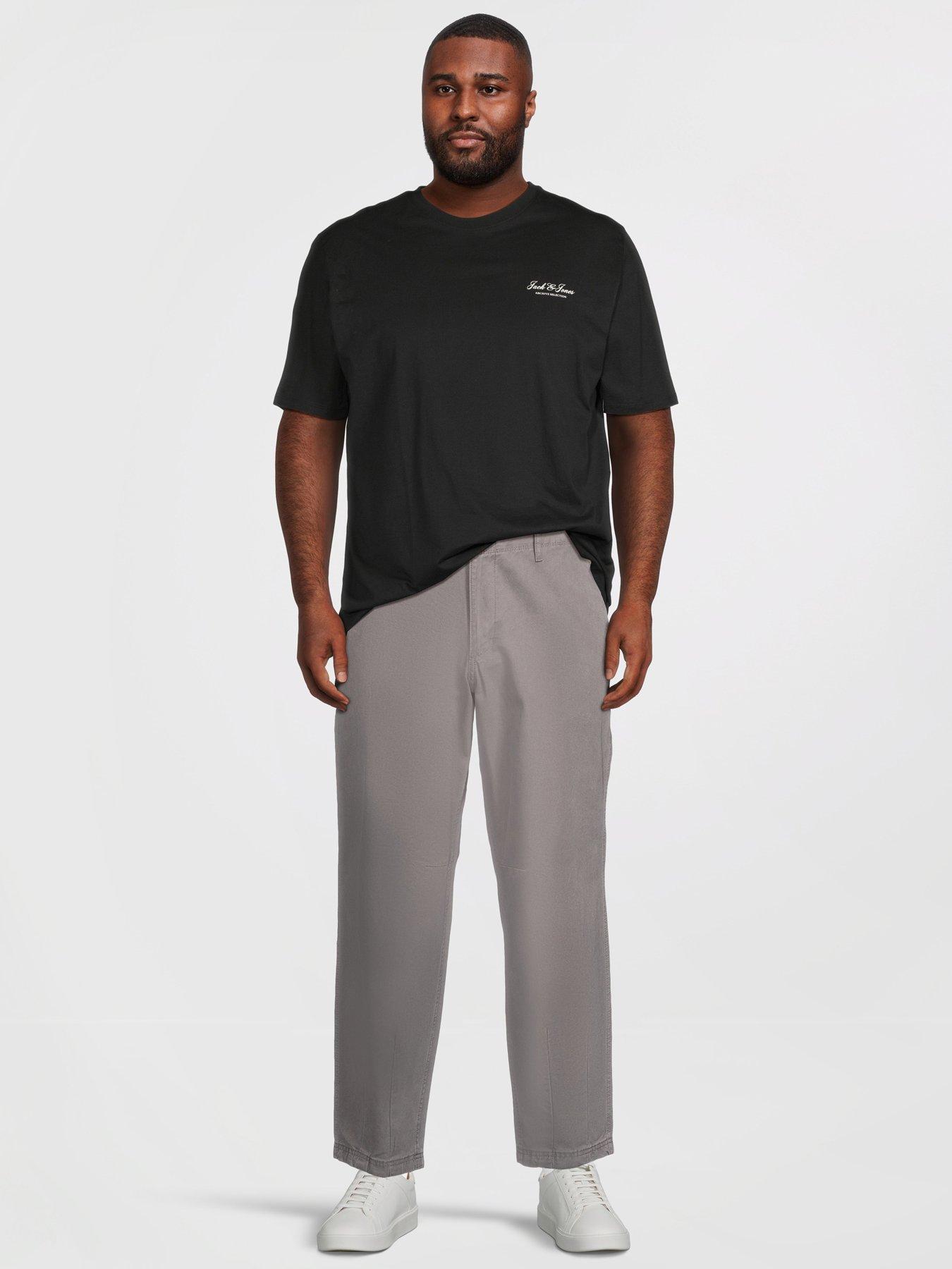 Image 3 of 5 of Jack & Jones Plus Evan Detroit Washed Chinos - Grey