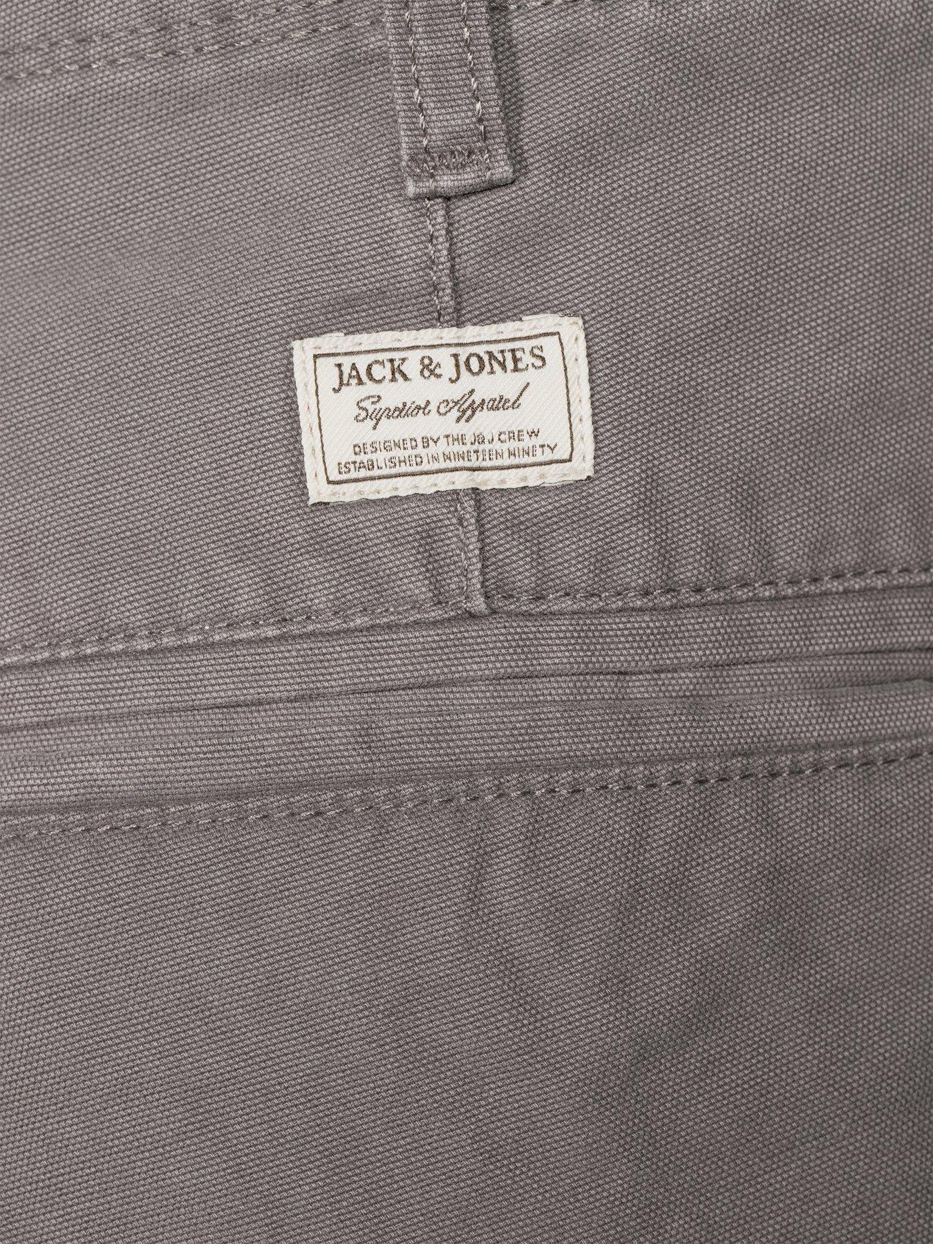 Image 4 of 5 of Jack & Jones Plus Evan Detroit Washed Chinos - Grey