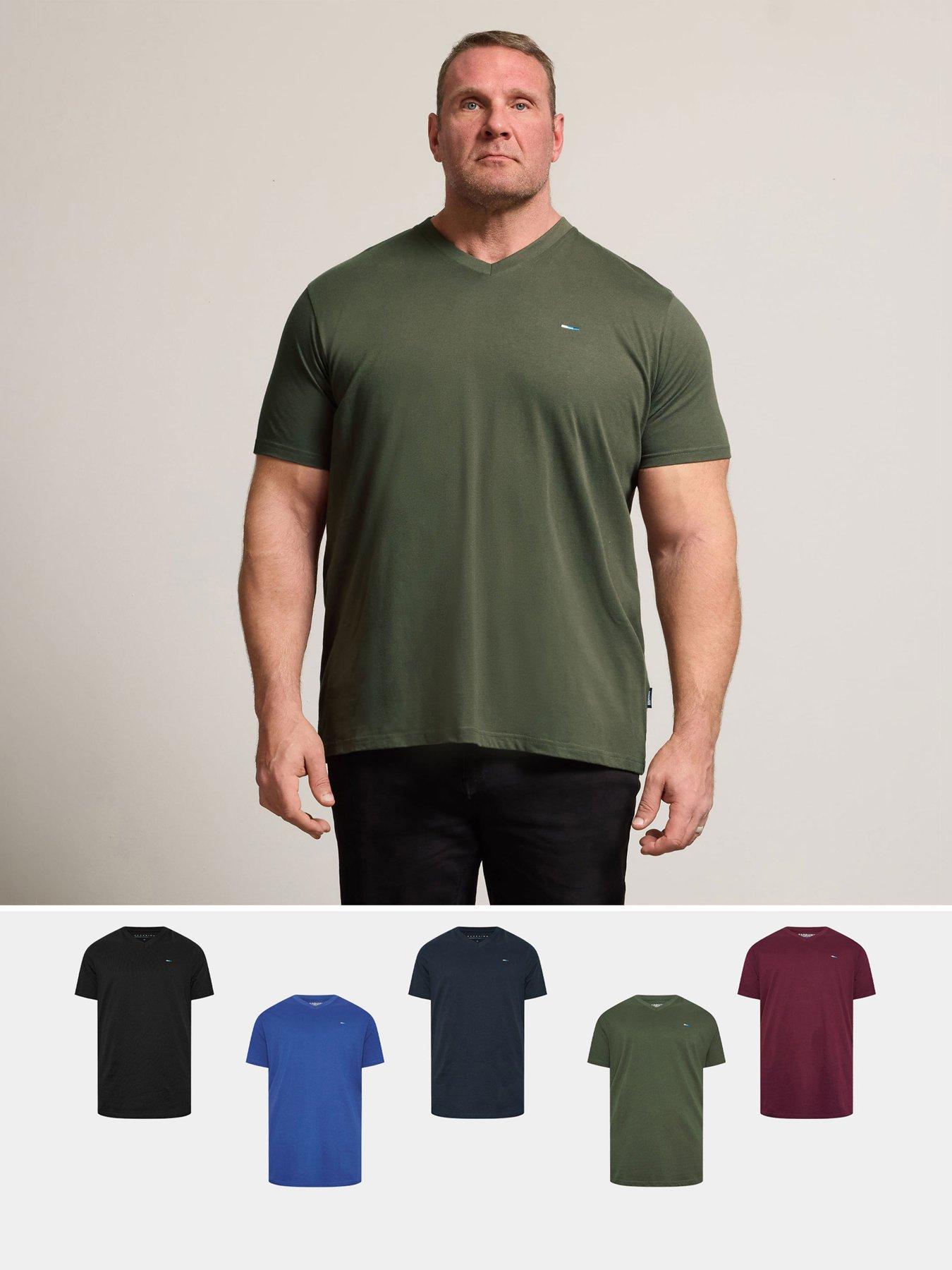 BadRhino 5 Pack Longline V Neck T-Shirt - Multi