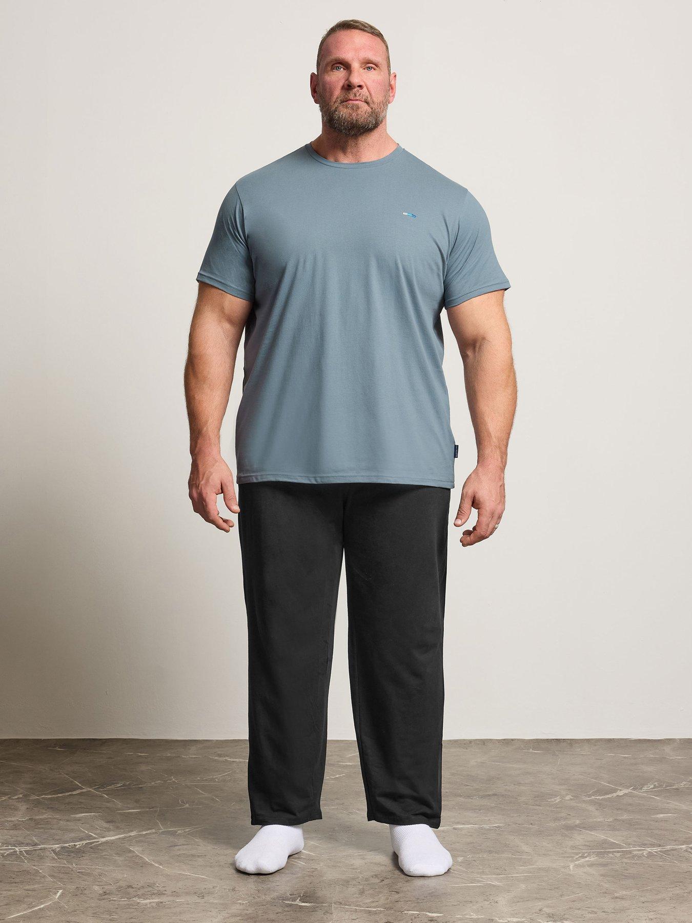 BadRhino T-Shirt And Trouser Lounge Set, Blue, Size Xl, Men
