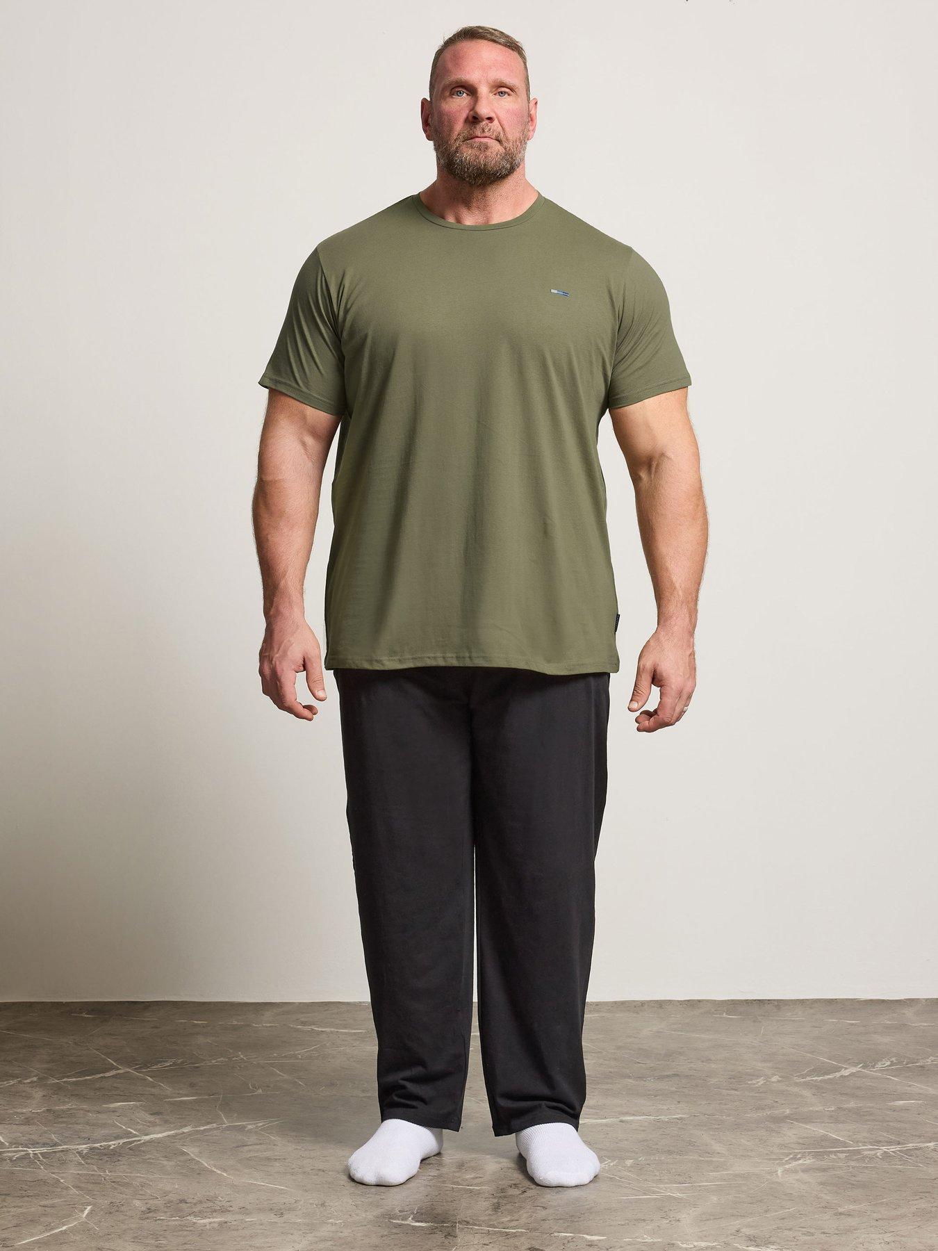 BadRhino T-Shirt And Trouser Lounge Set, Green, Size Xl, Men