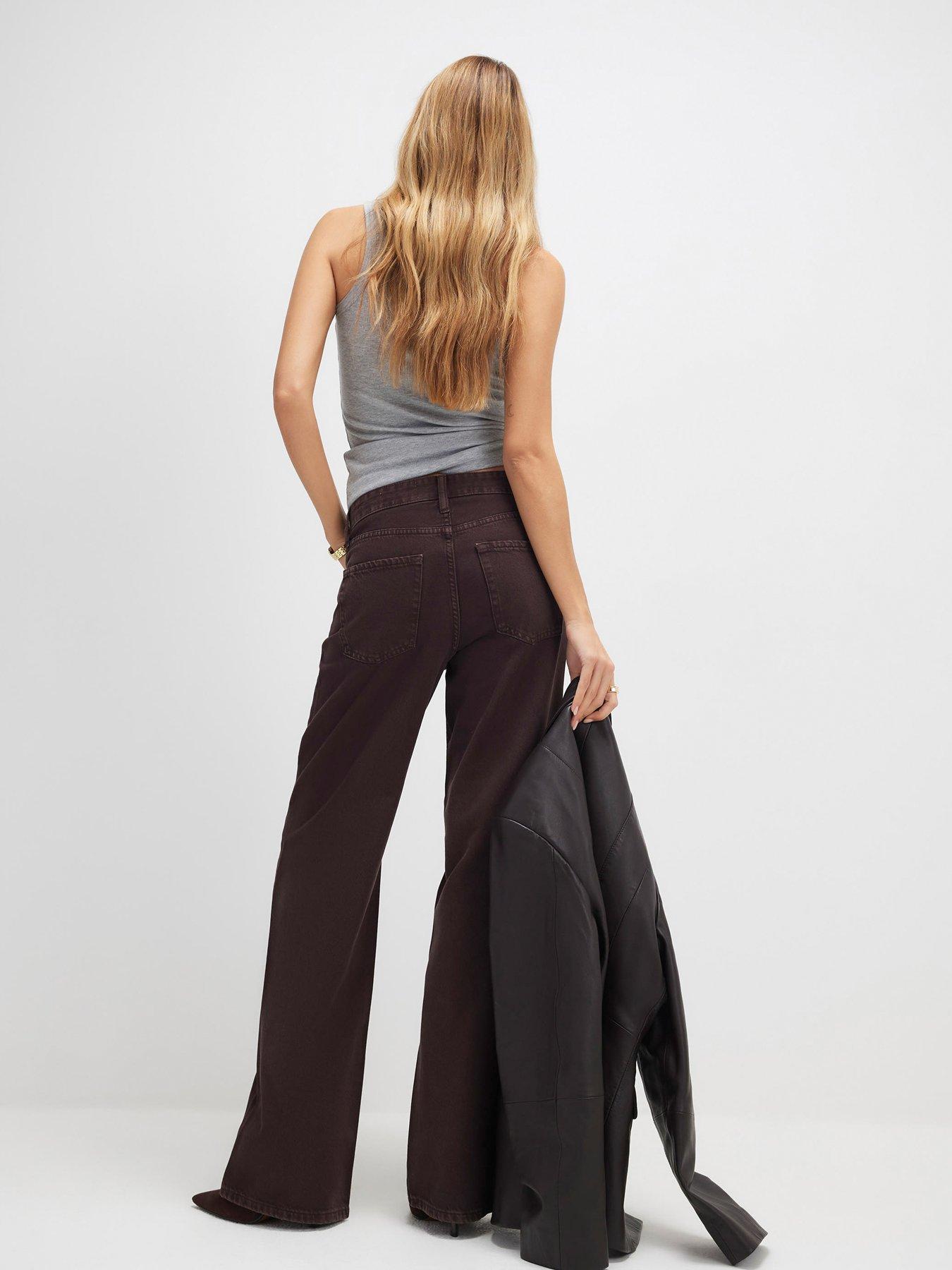 Image 2 of 4 of River Island Wispa Relaxed Straight Jeans - Brown