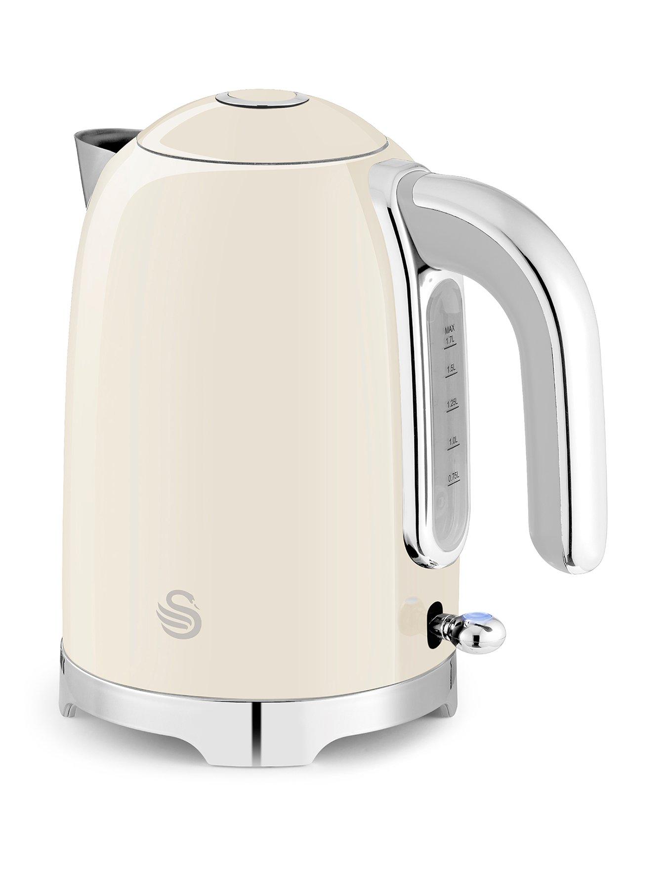 Swan Solace 1.7L Jug Kettle Cream, Fast boil ,1.7 litres, 360-degree base