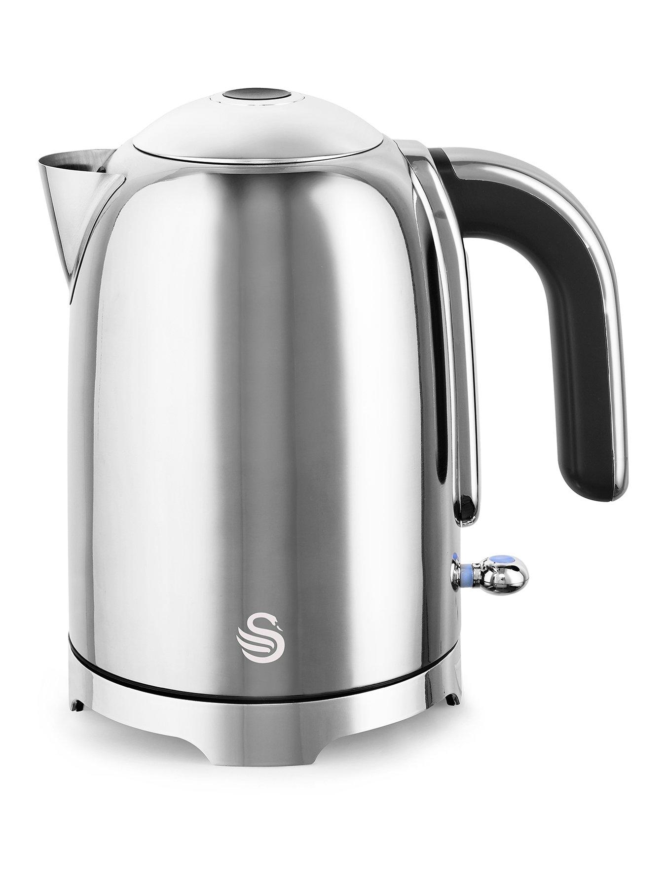 Swan Solace 1.7L Jug Kettle Stainless Steel, Fast boil, 1.7 Litre, 360-degree base
