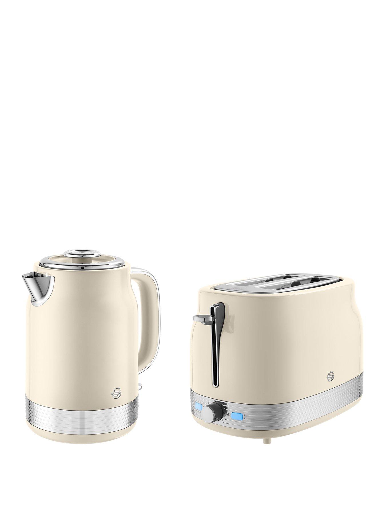 Image 1 of 7 of Swan Retro Revive 2 Slice Toaster &amp; Kettle Bundle -&nbsp;Cream