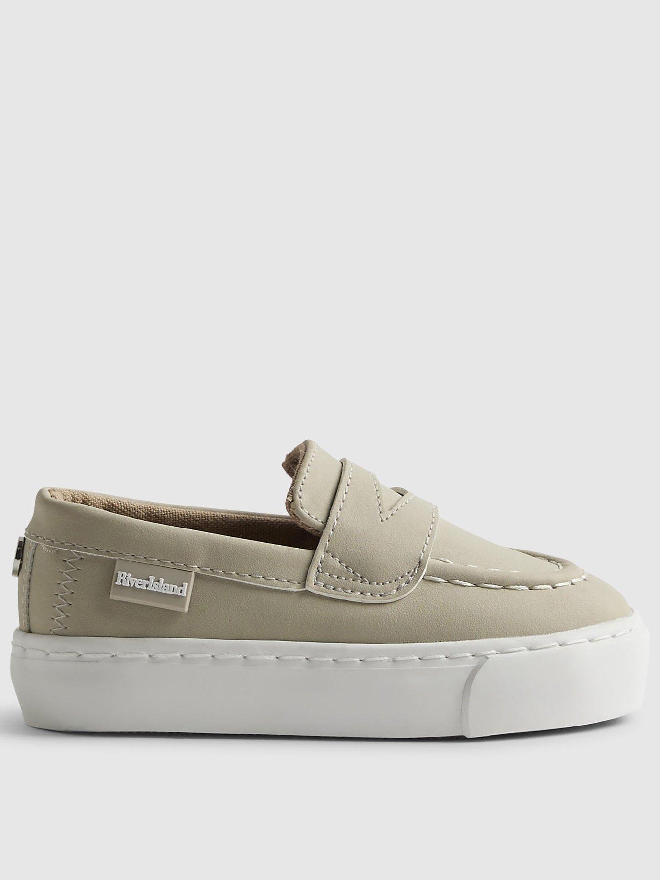 River Island Mini Boys Slip On Occasion Loafers - Beige