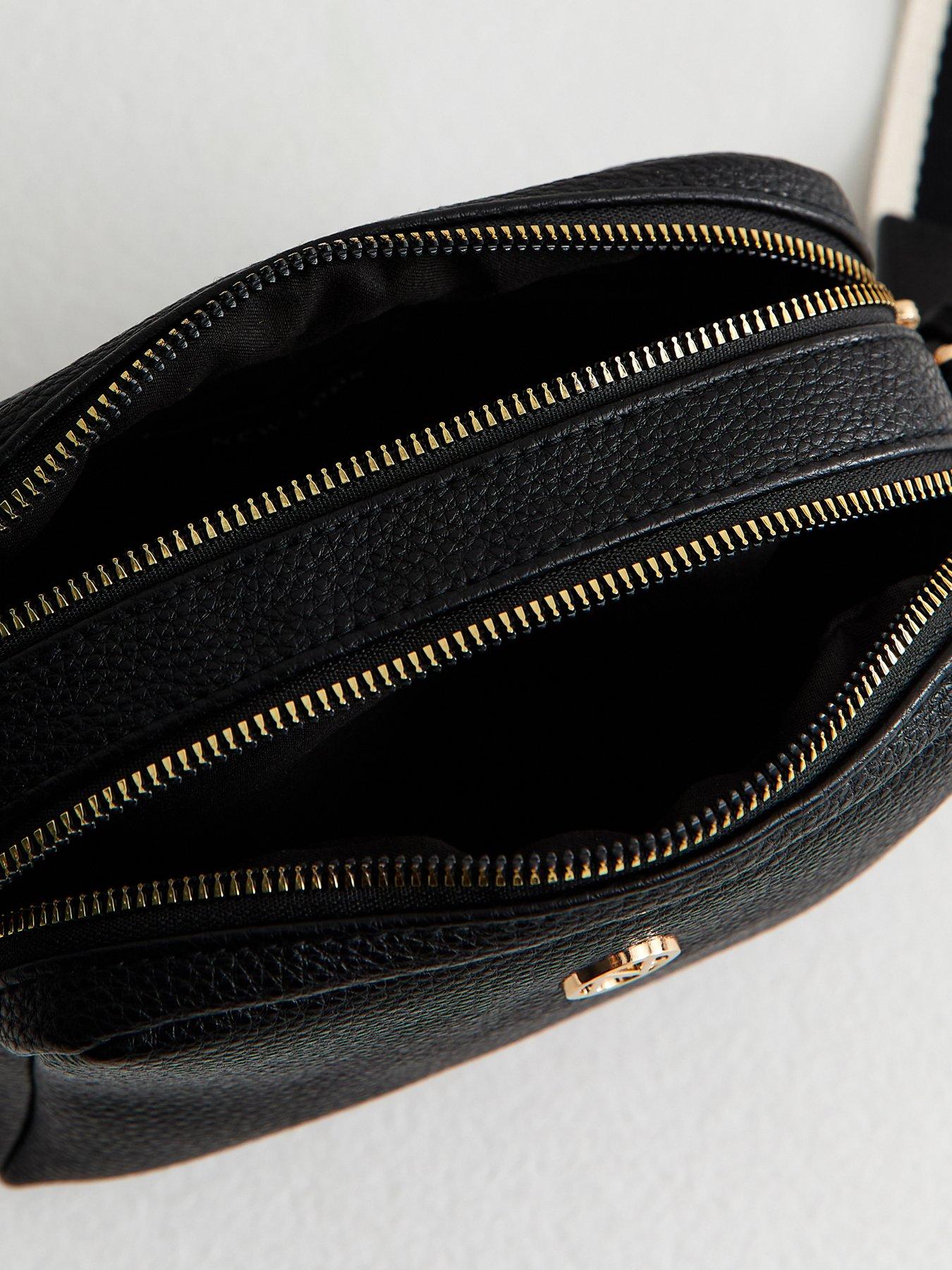 Image 5 of 5 of New Look Faux Leather Double Pocket Crossbody Bag - Black