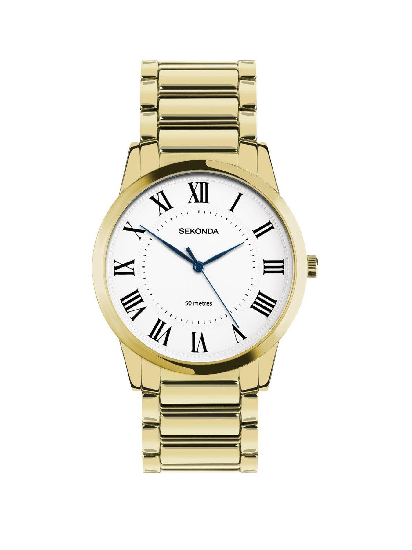 Sekonda Mens Beaumont Gold Alloy Bracelet with White Dial Analogue Watch
