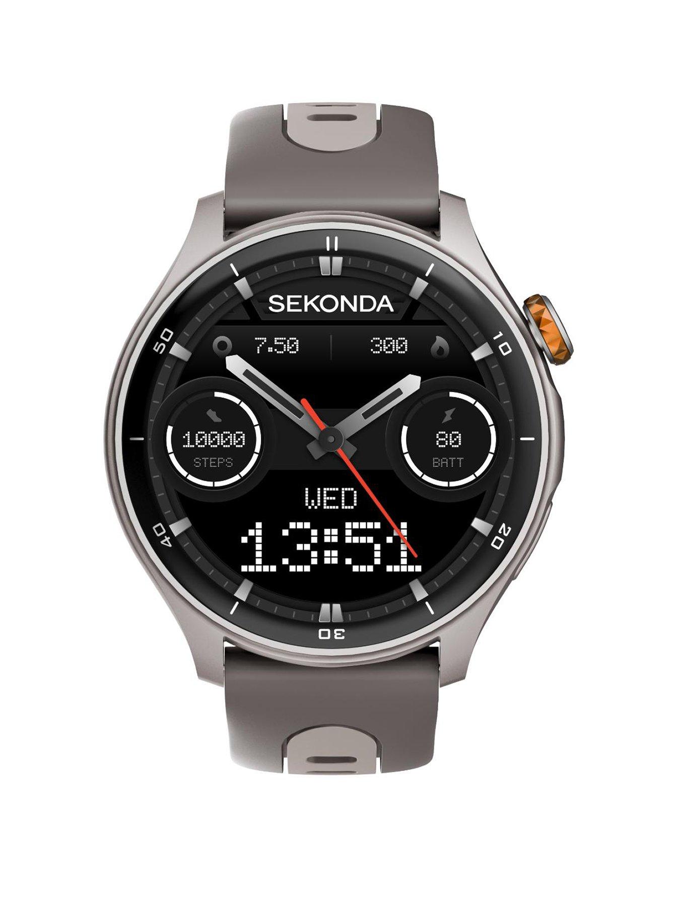 Sekonda Mens Active Pro Grey Silicone Bracelet with AMOLED Dial Smartwatch