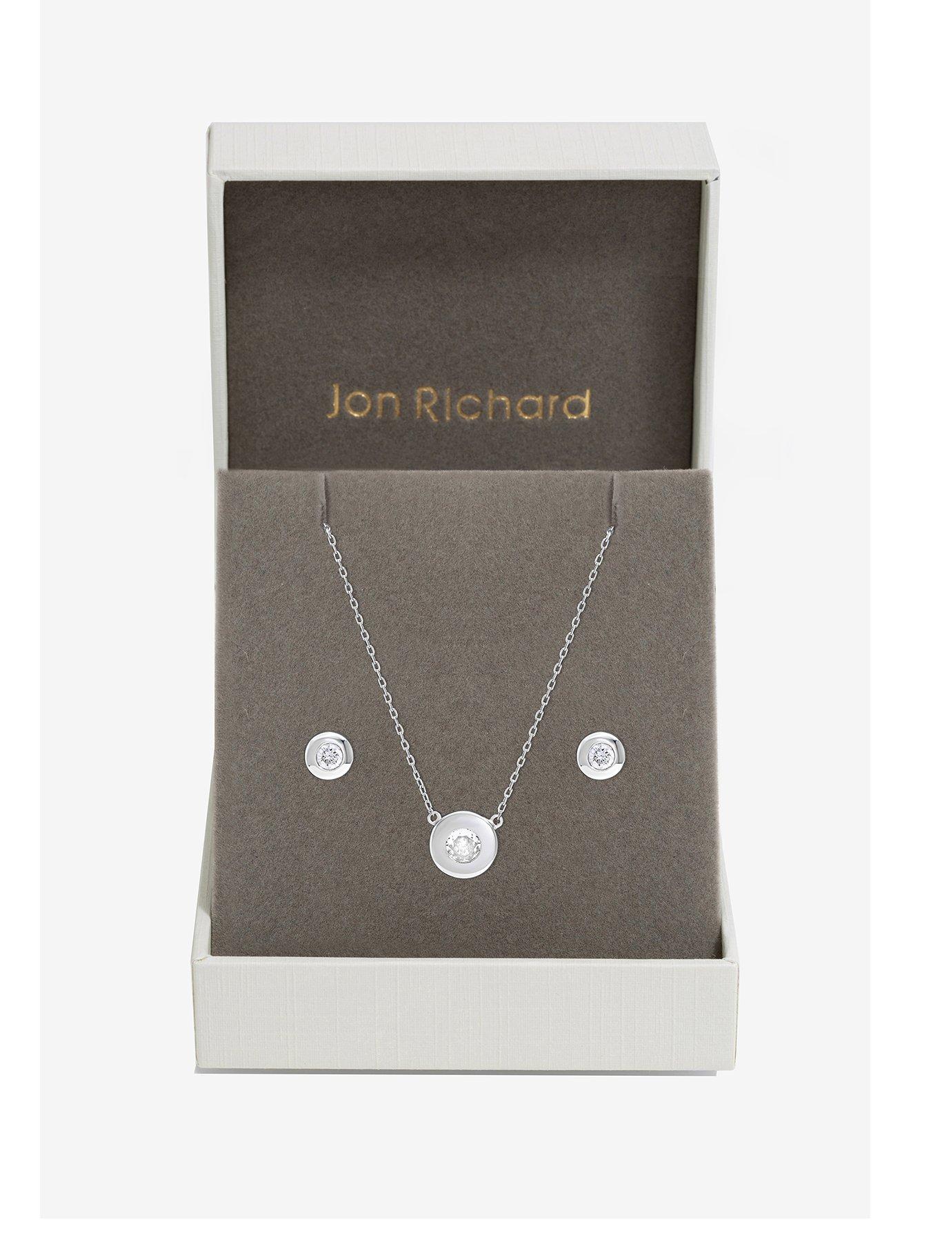 Jon Richard Silver Plated and Crystal Bezel Set - Gift Box