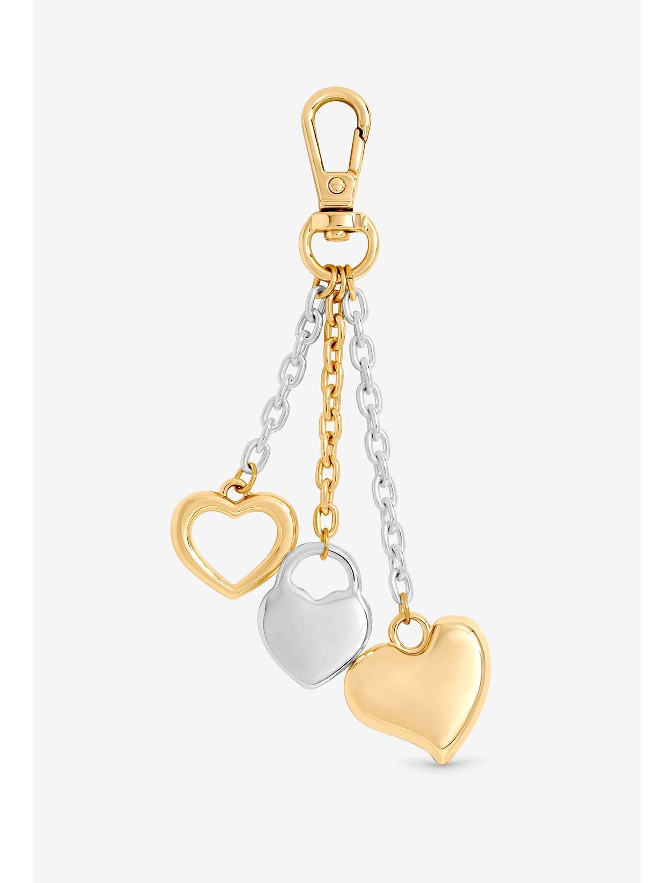 Mood Two Tone Plated Heart Bag Charm