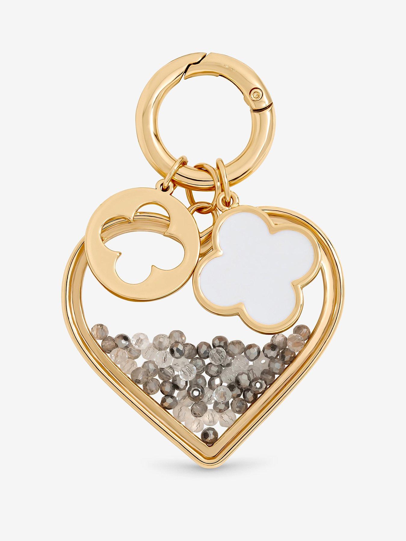 Mood Mood Gold Plated Heart and Clover Bag Charm