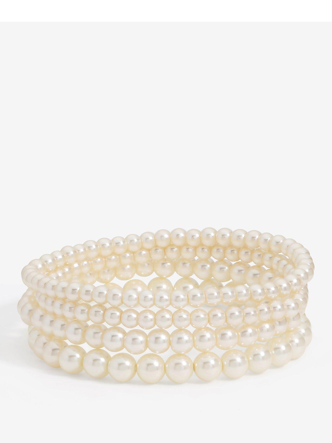 Mood MOOD CREAM PEARL MULTIPACK STRETCH BRACELETS - PACK OF 4