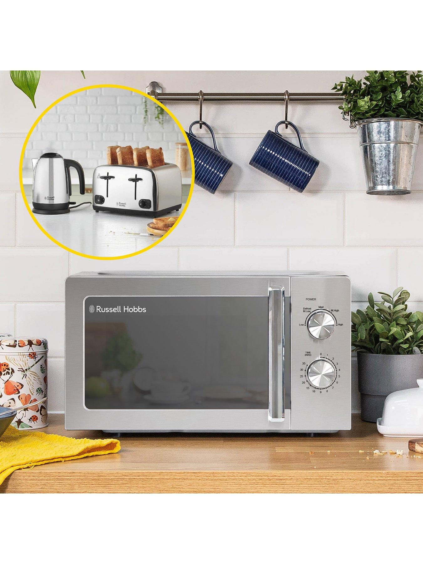 Image 5 of 7 of Russell Hobbs Polished Classic Bundle - Kettle, 4 Slice Toaster and Microwave- Stainless Steel