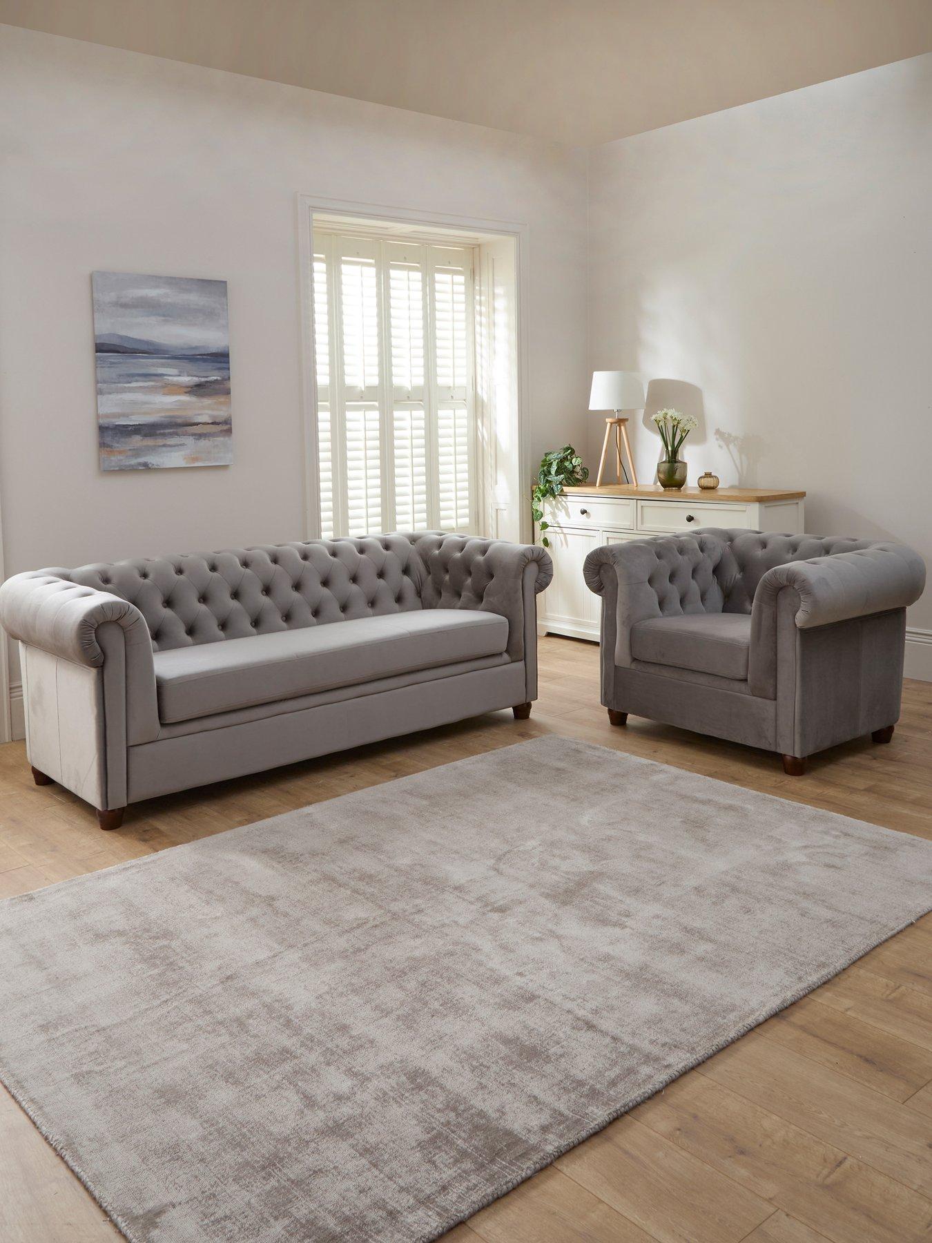 The Very Collection Chester Fabric 3 Seater Sofa + Armchair Set (Buy  &  SAVE!) - FSC® Certified