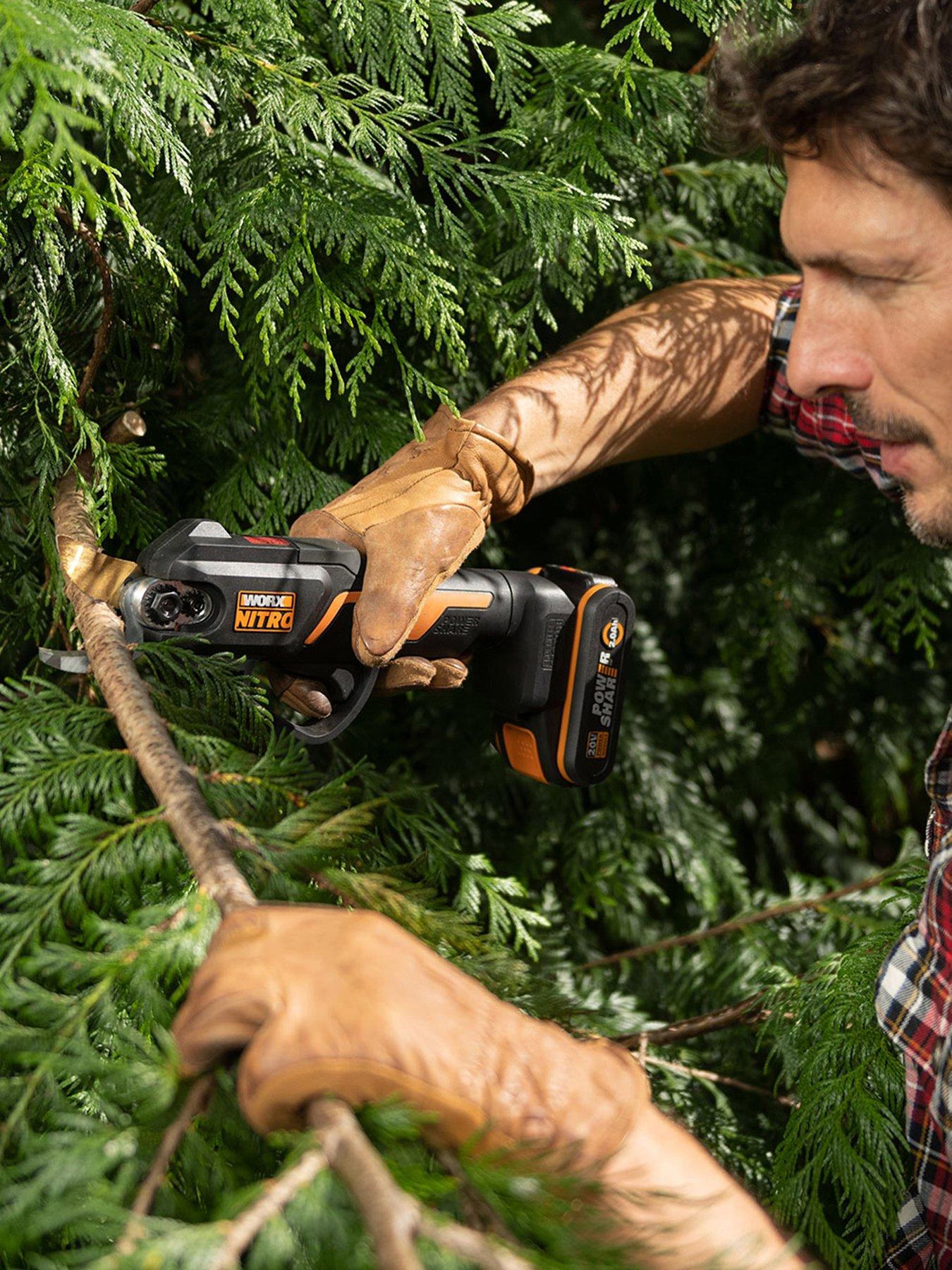 Worx 20V PowerShare 27mm Cordless Pruning Shears with x1 2.0Ah Battery ...
