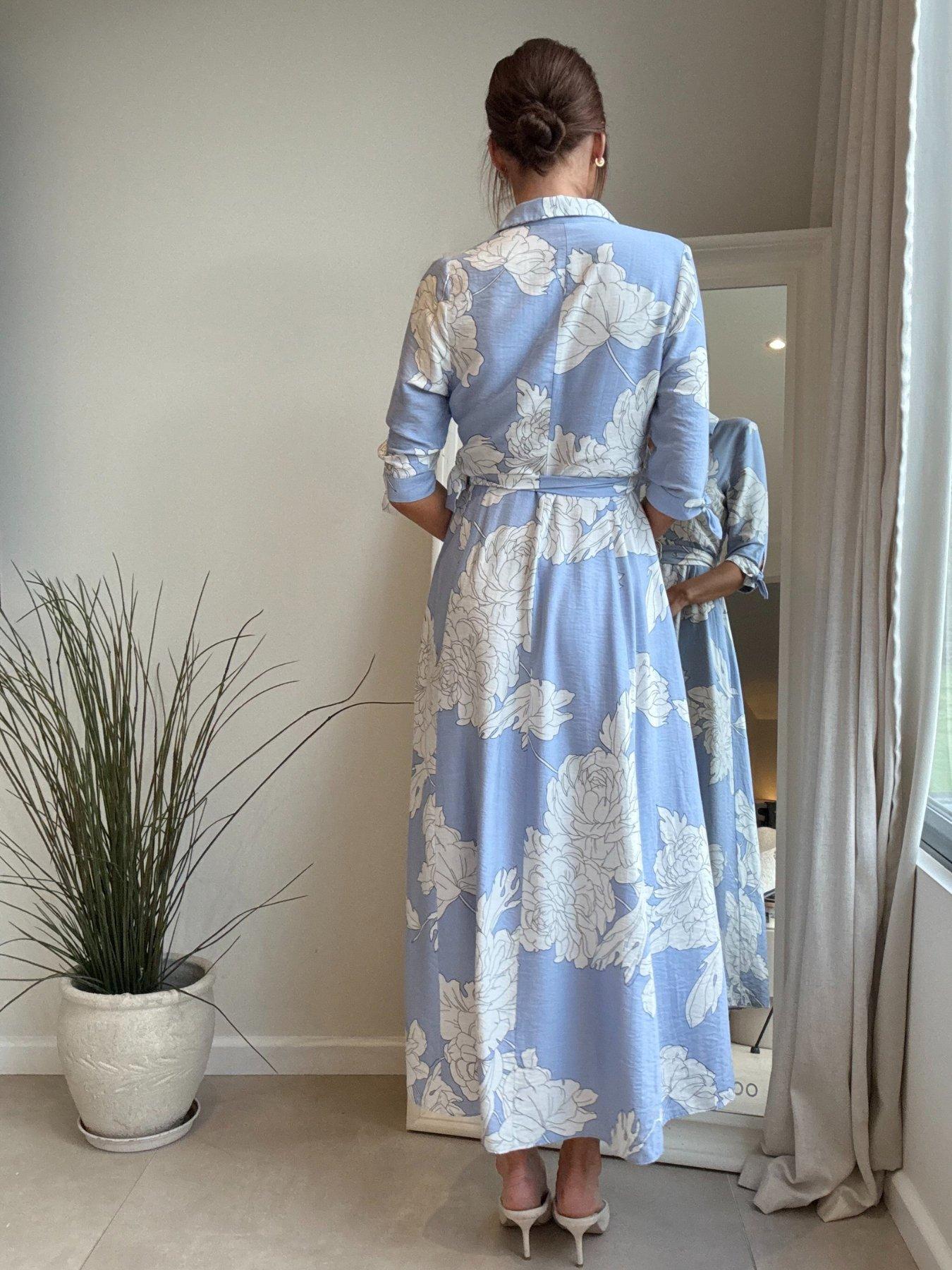 Style Cheat Daphne Chiffon Dress - Blue | Very