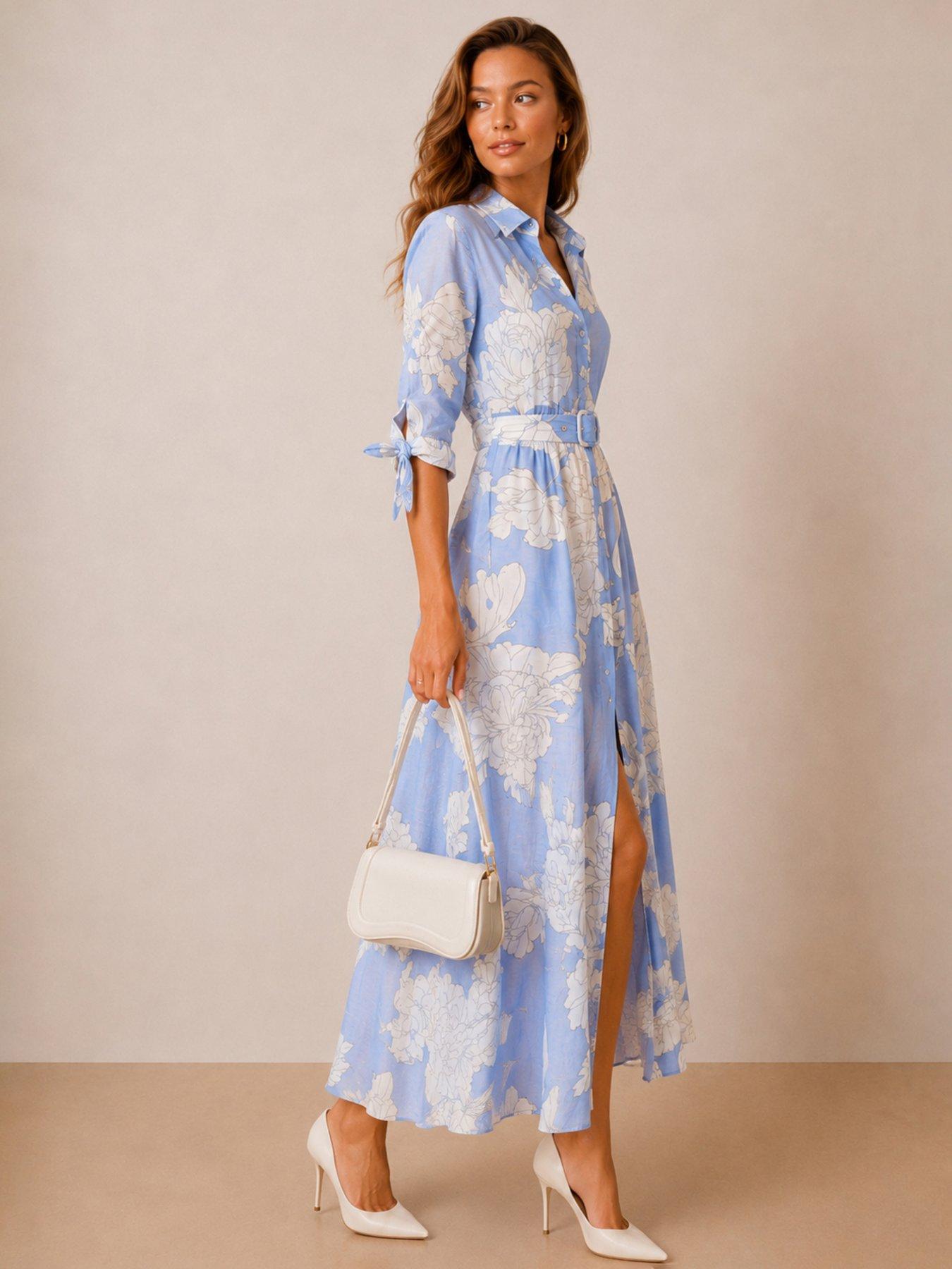 sachin and babi light blue dress Marbella Blue Gather Chiffon Dress  House of Fett