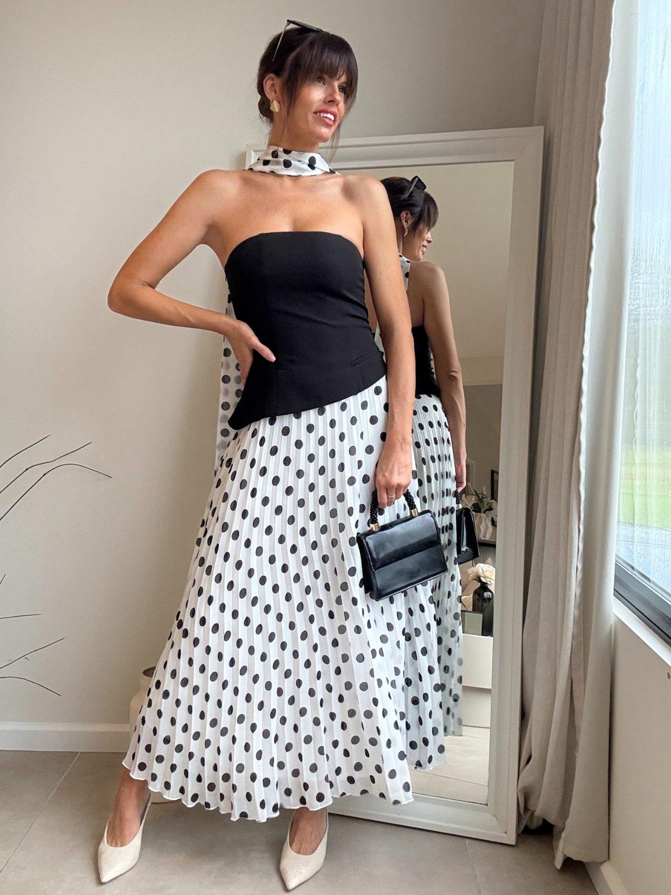 Image 1 of 4 of Style Cheat Bandeau Pleat Dress - Black