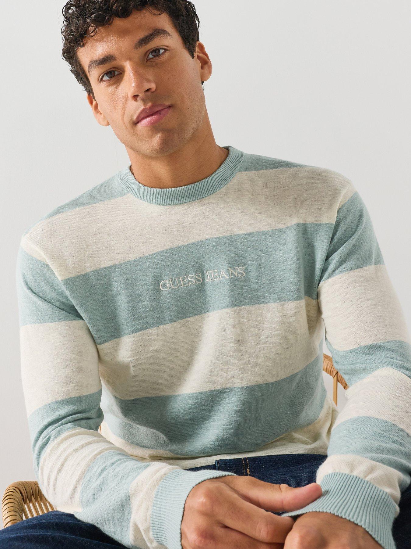 Guess Jeans Stripe Knitted Jumper - Green