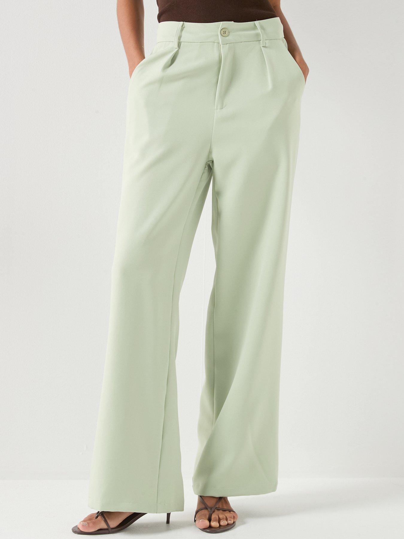 Style Cheat Tailored Wide Leg Trouser - Green