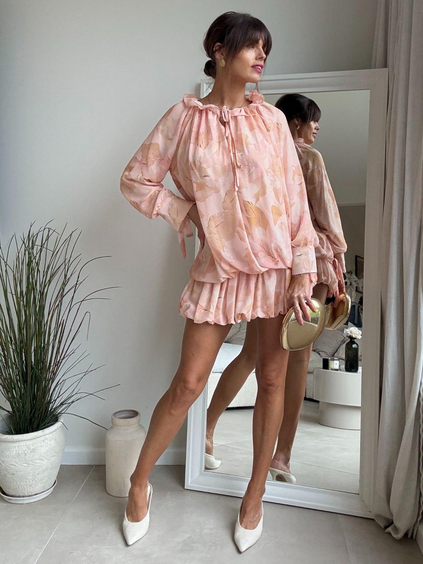 Style Cheat Floral Bubble Hem Mini Dress - Multi