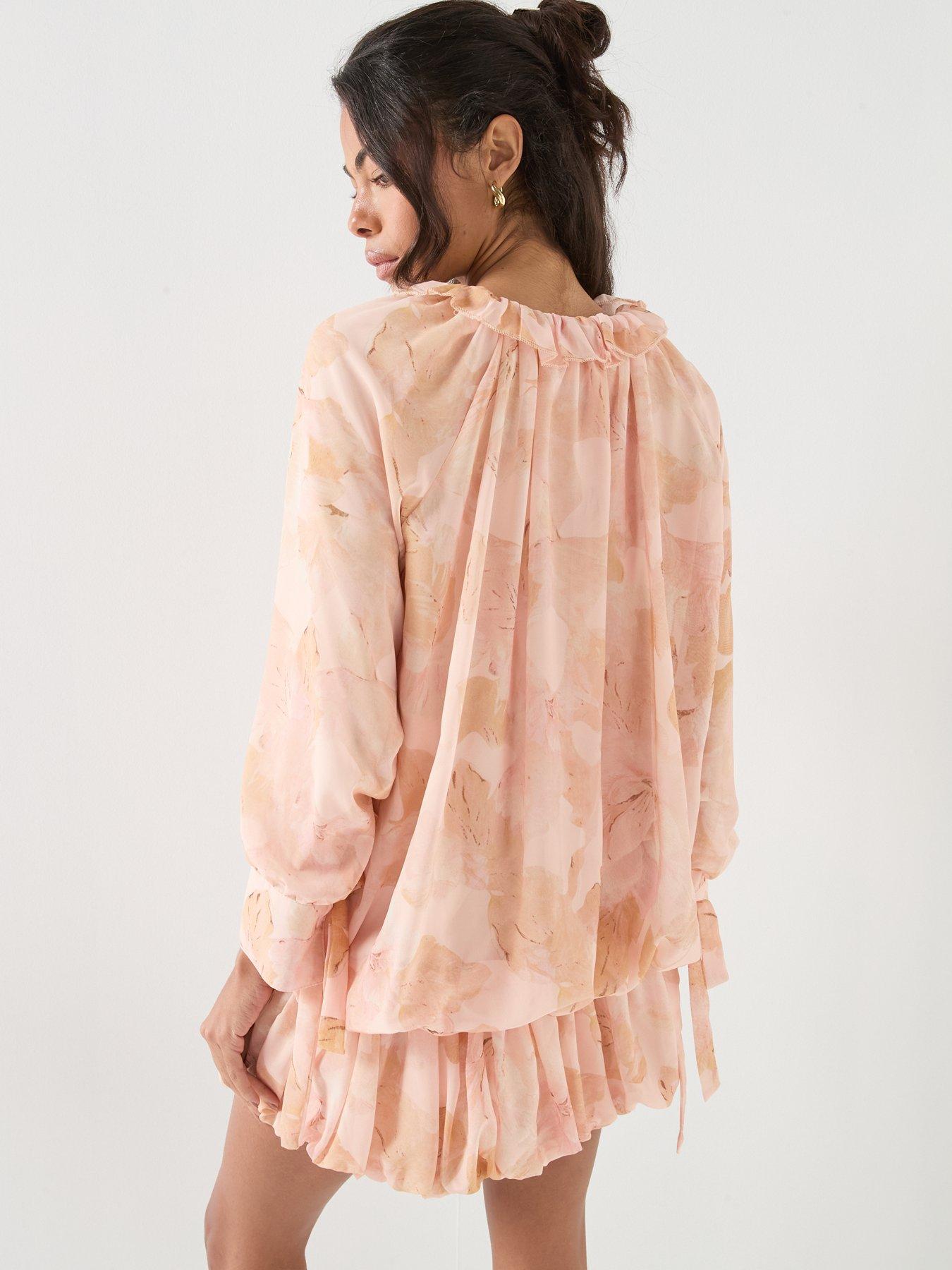 Image 2 of 4 of Style Cheat Floral Bubble Hem Mini Dress - Multi