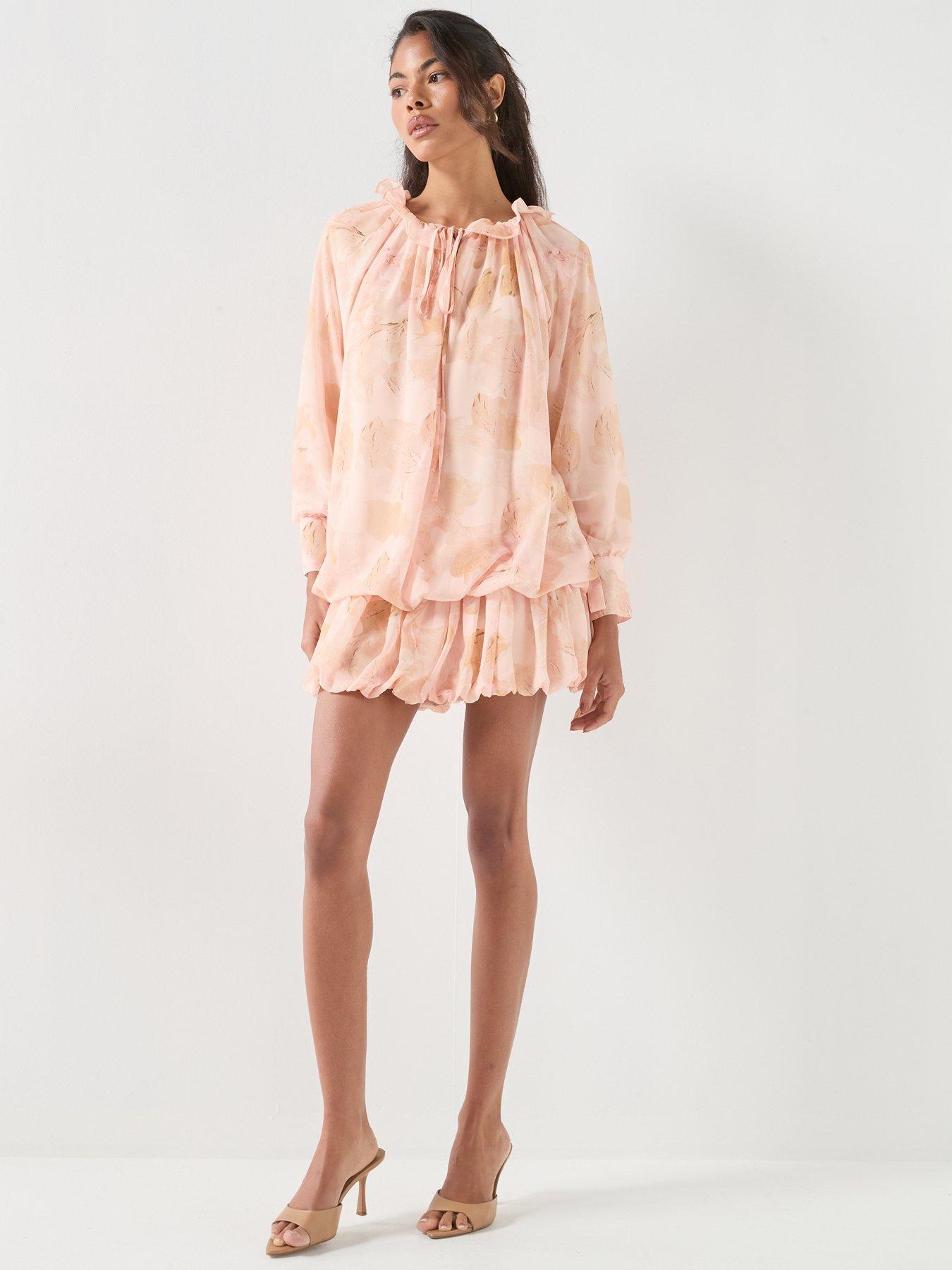 Image 3 of 4 of Style Cheat Floral Bubble Hem Mini Dress - Multi