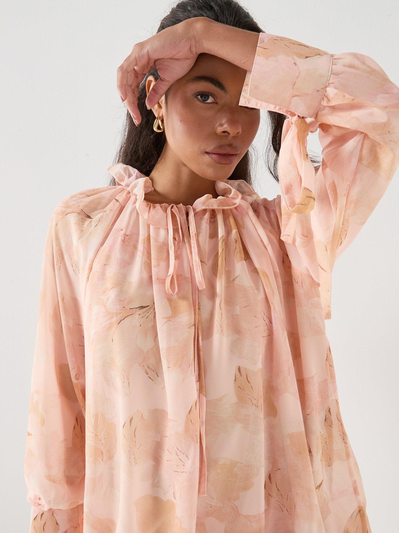 Image 4 of 4 of Style Cheat Floral Bubble Hem Mini Dress - Multi
