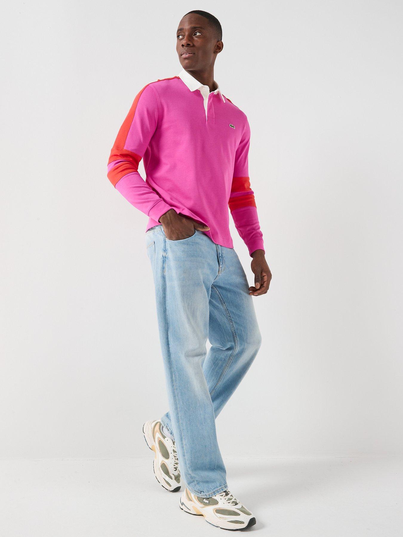Lacoste Long Sleeve Rugby Top - Pink | Very