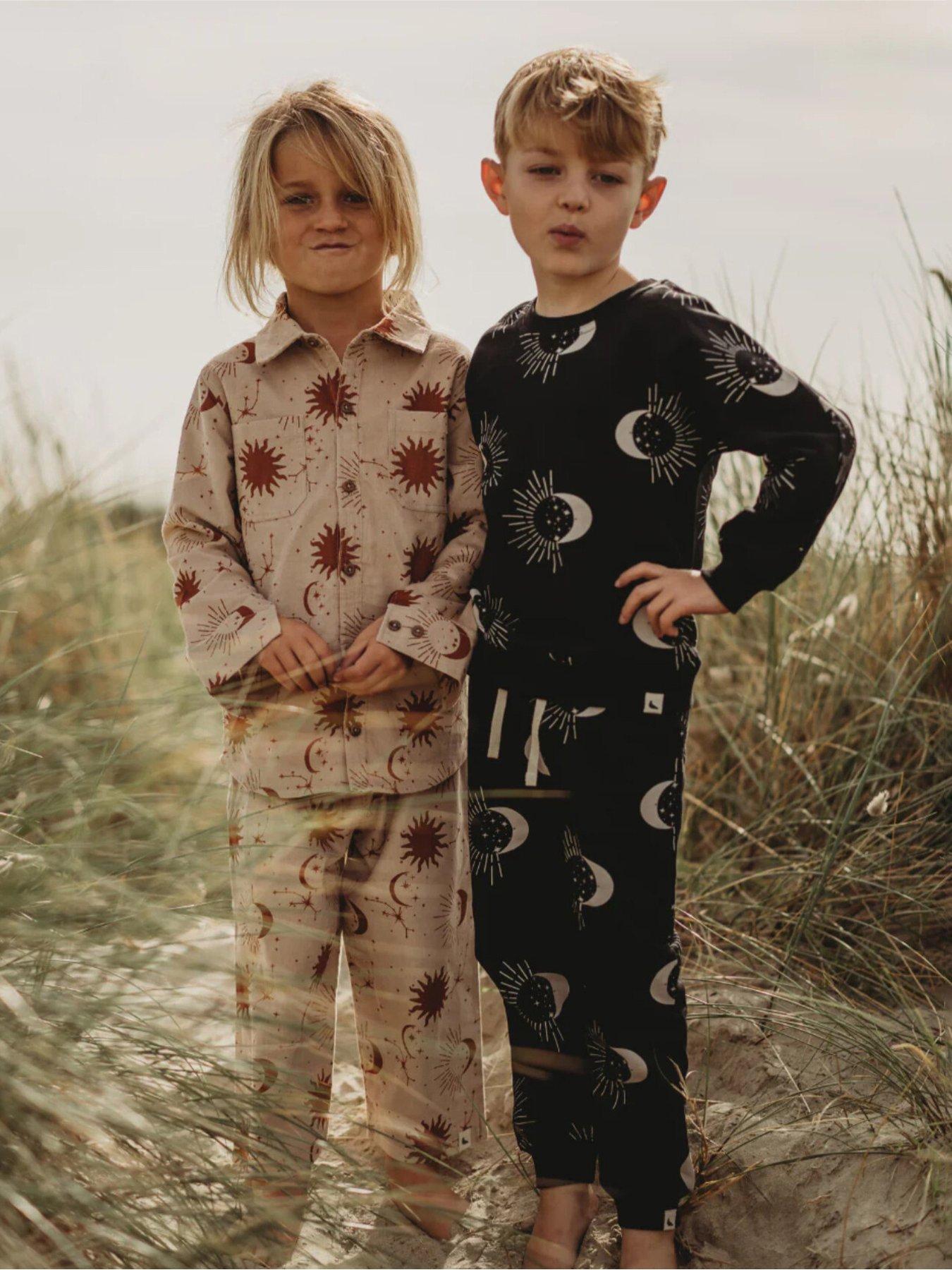 Turtledove London Kids Organic Cotton Celestial Print Joggers - Black