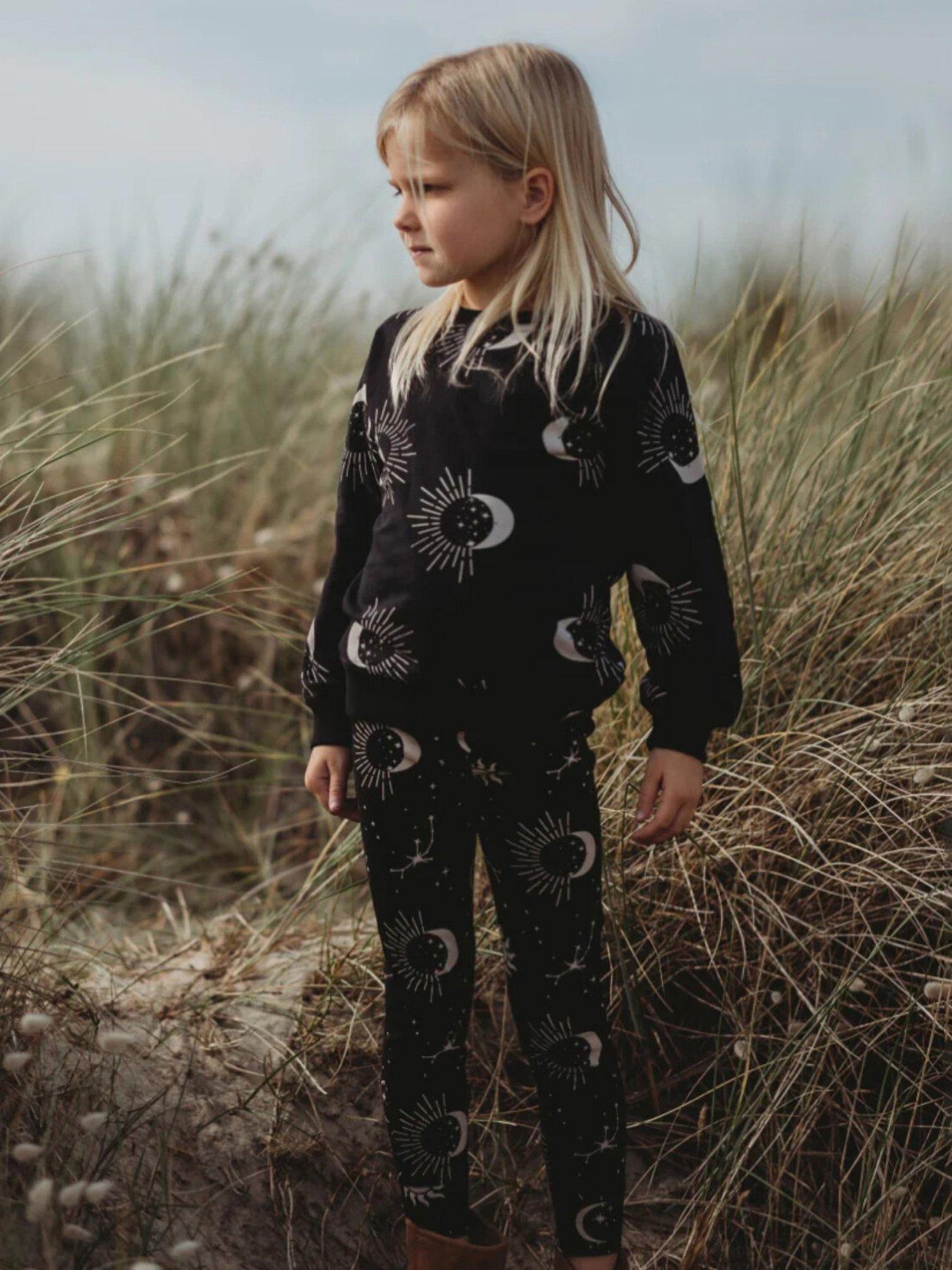 Turtledove London Kids Cotton Celestial Print Sweatshirt - Black