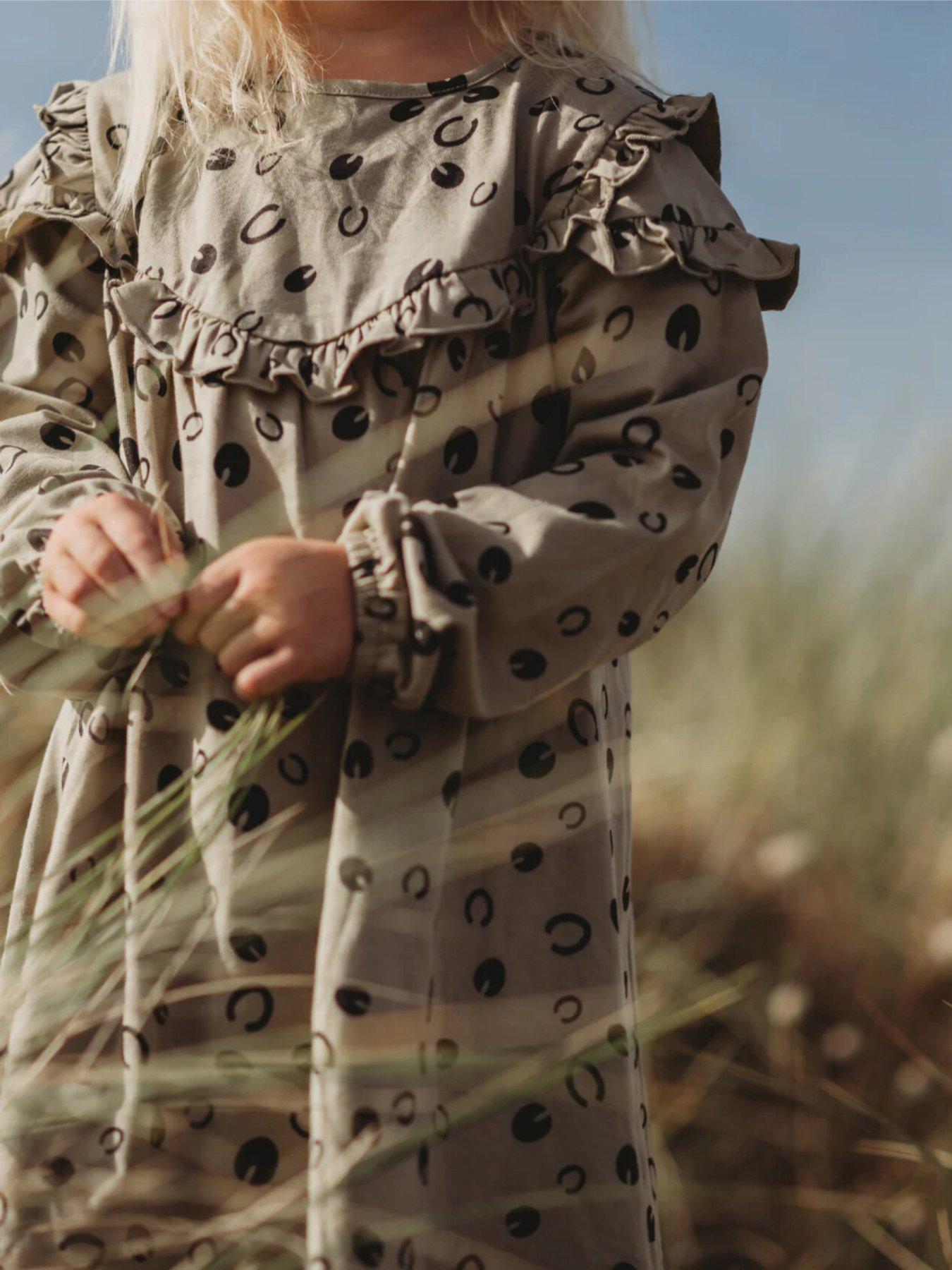 Turtledove London Girls Cotton Clip Clop Dress - Grey