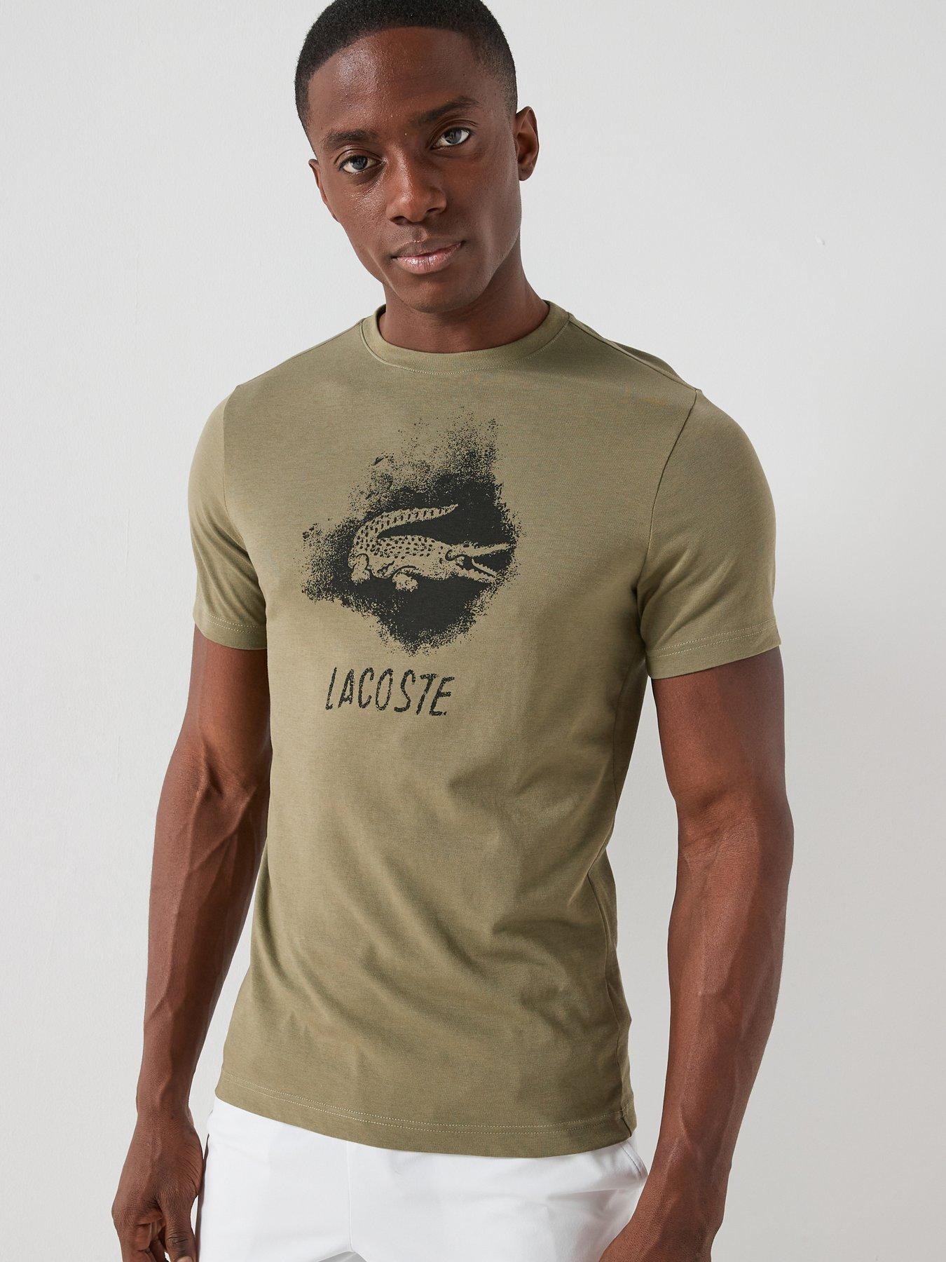 Lacoste: Short Sleeve Graphic Print T-Shirt - Dark Green