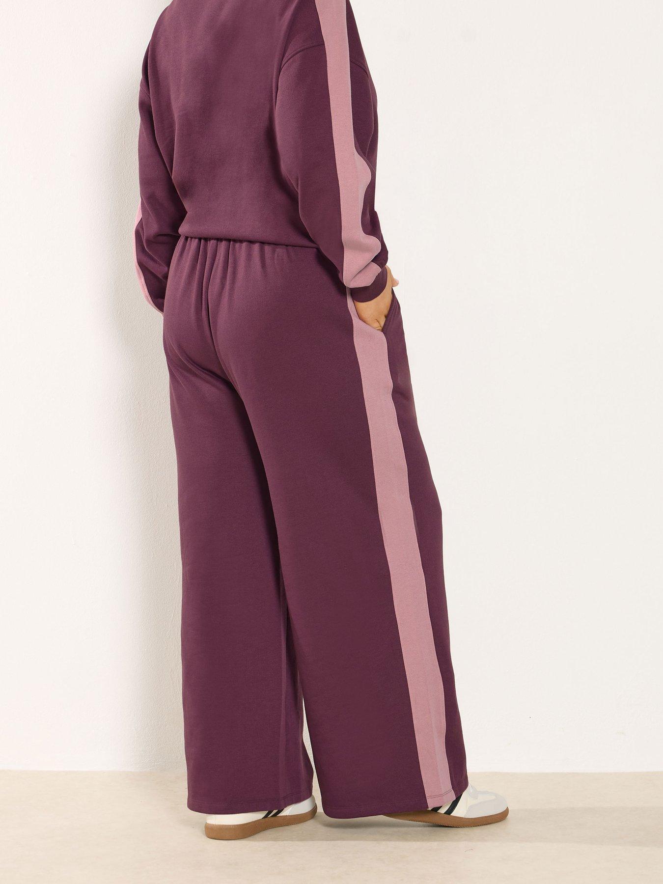 Image 2 of 4 of Yours Curve NYC Side Stripe Jogger - Burgundy