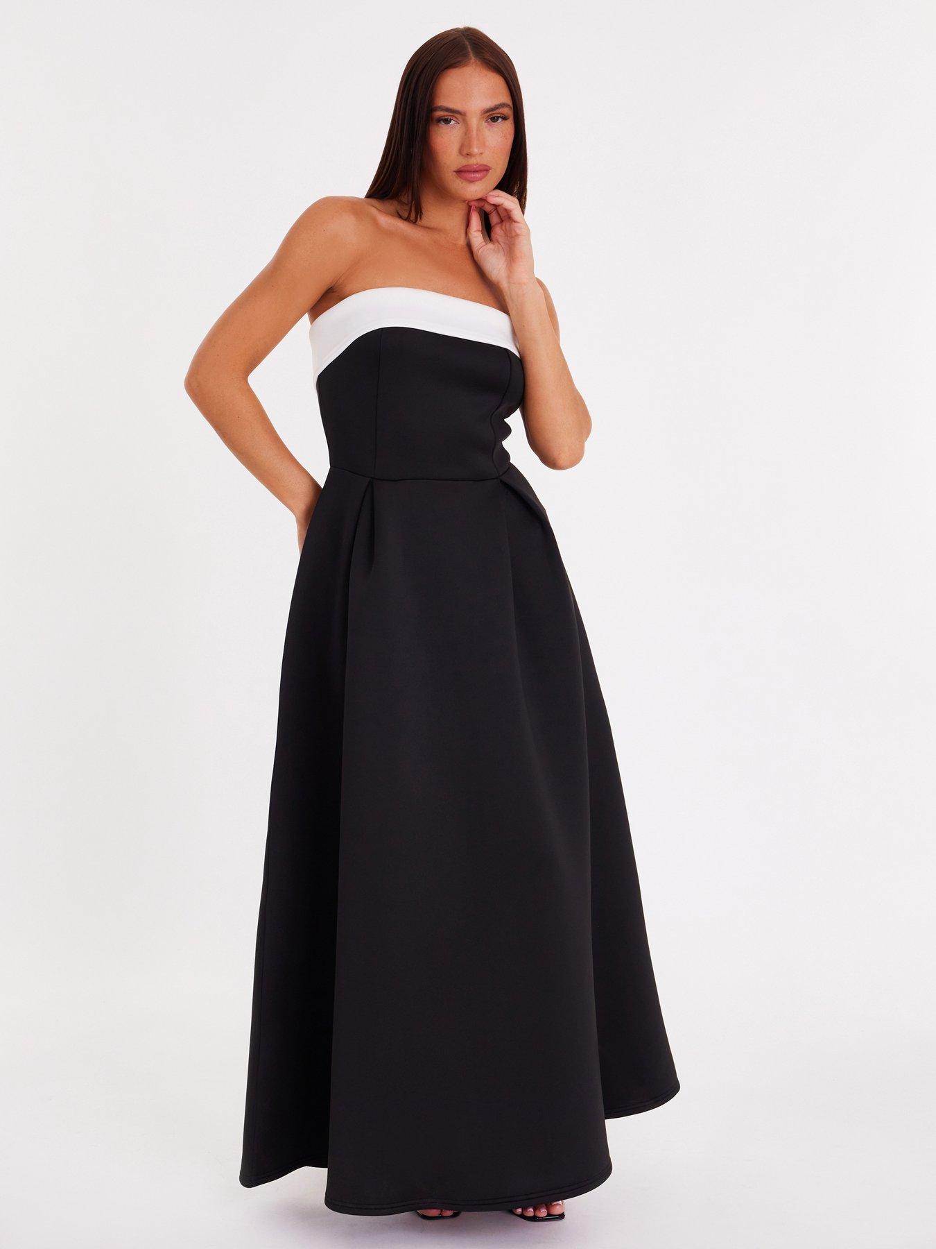Quiz Black Strapless A-line Maxi Dress | Very