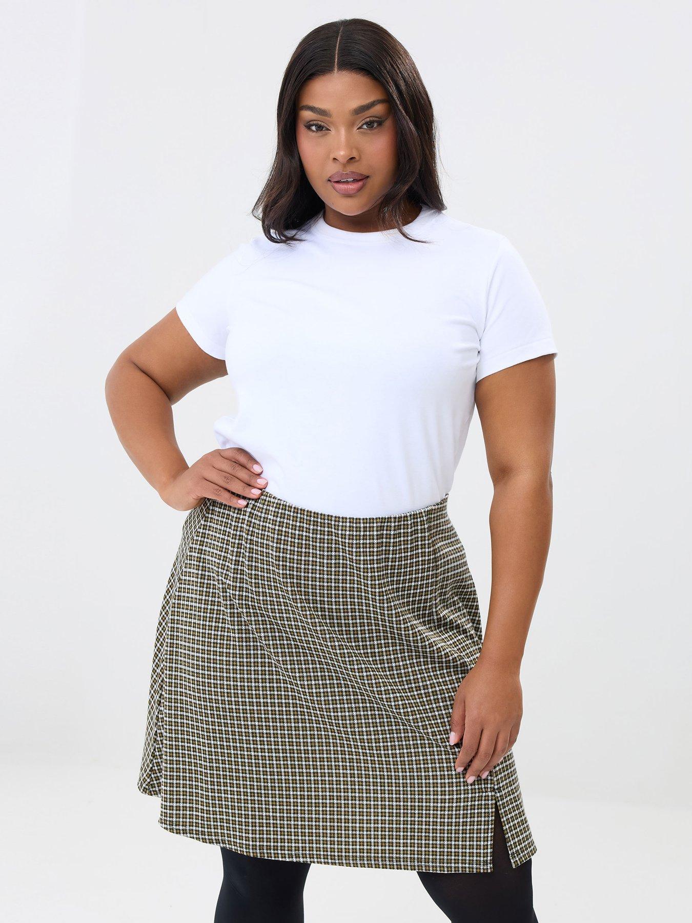 Yours Curve Check Mini Skirt
