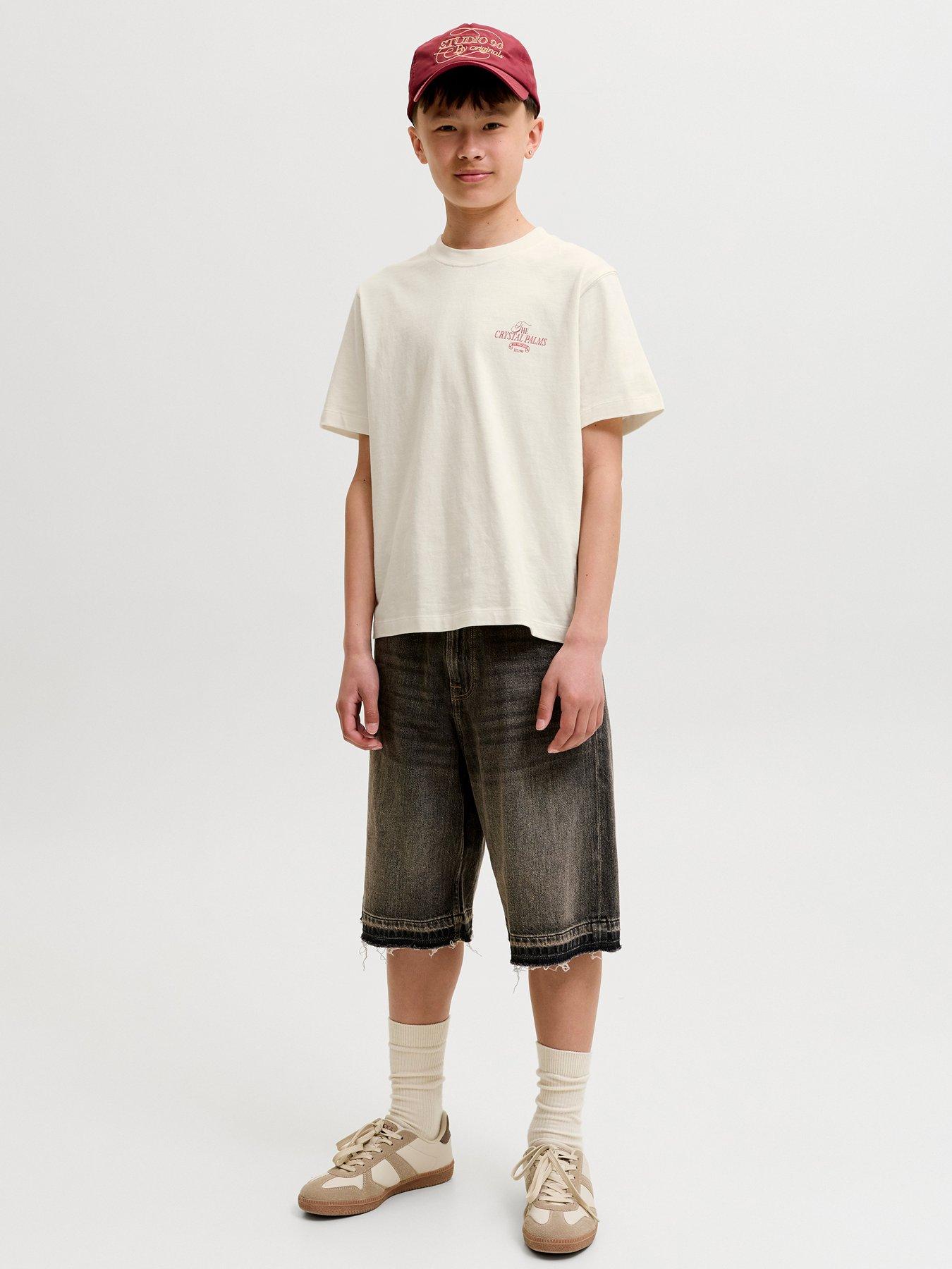 Image 3 of 4 of Jack & Jones Junior Boys Back Print Short Sleeve T-shirt - Cream