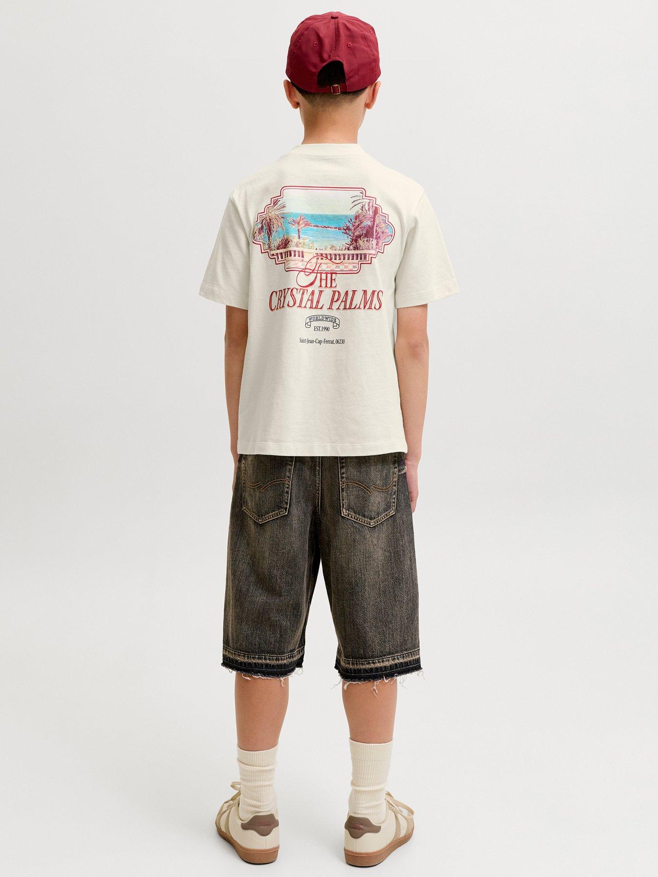 Image 4 of 4 of Jack & Jones Junior Boys Back Print Short Sleeve T-shirt - Cream