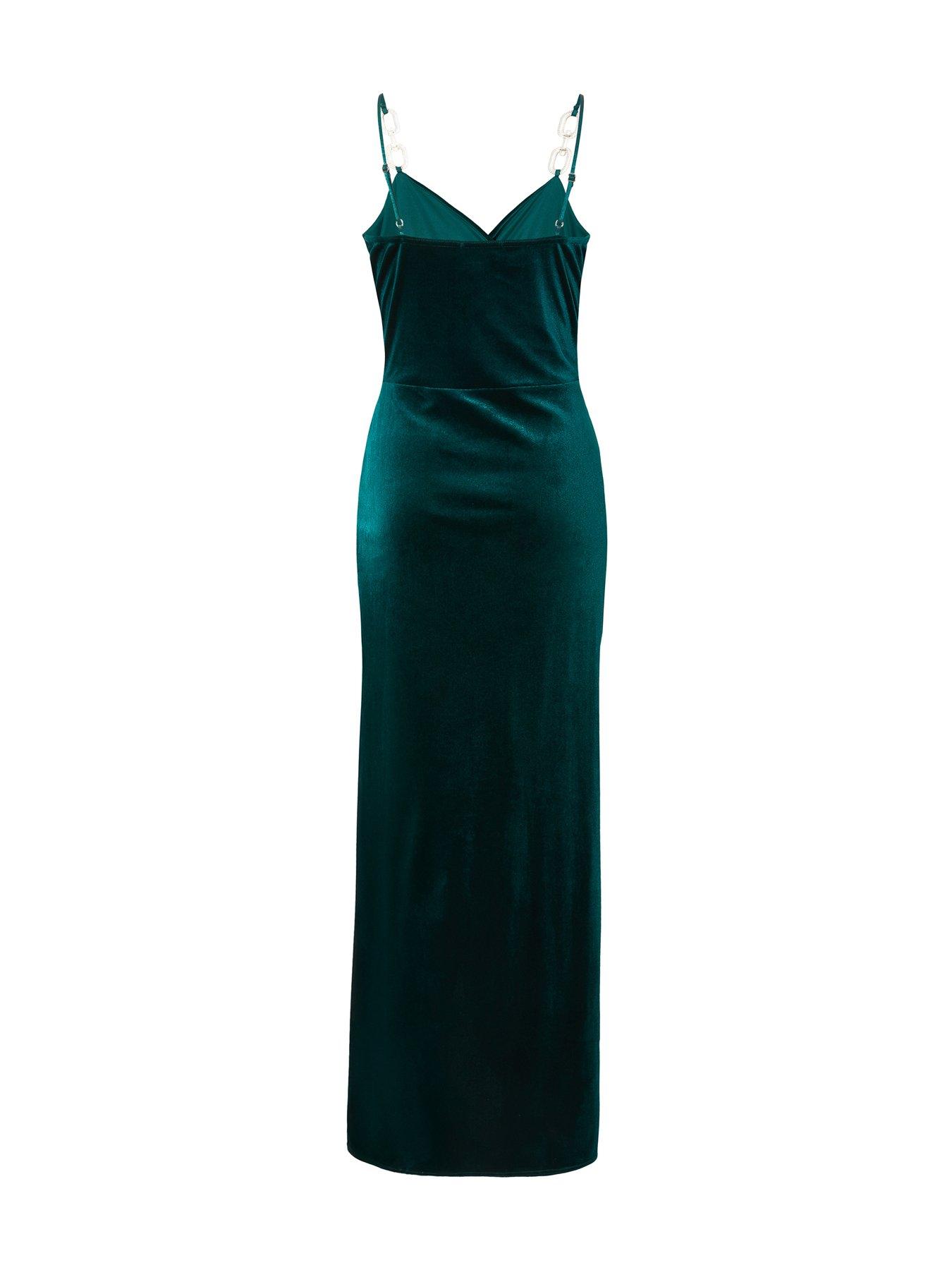 sachin and babi light blue dress Emerald Green Velvet Dress Women Christmas Prom Party Long Bridesmaid Dress main image 1