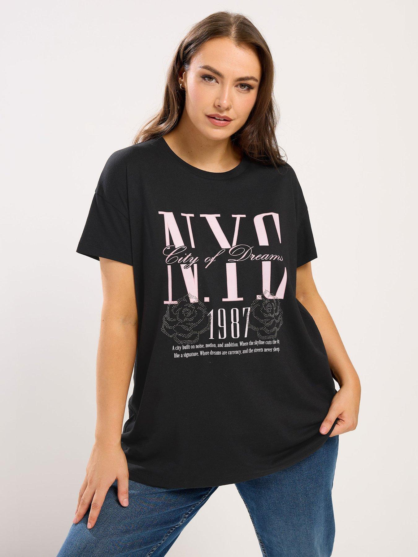 Yours Curve Core Nyc Placement T-shirt