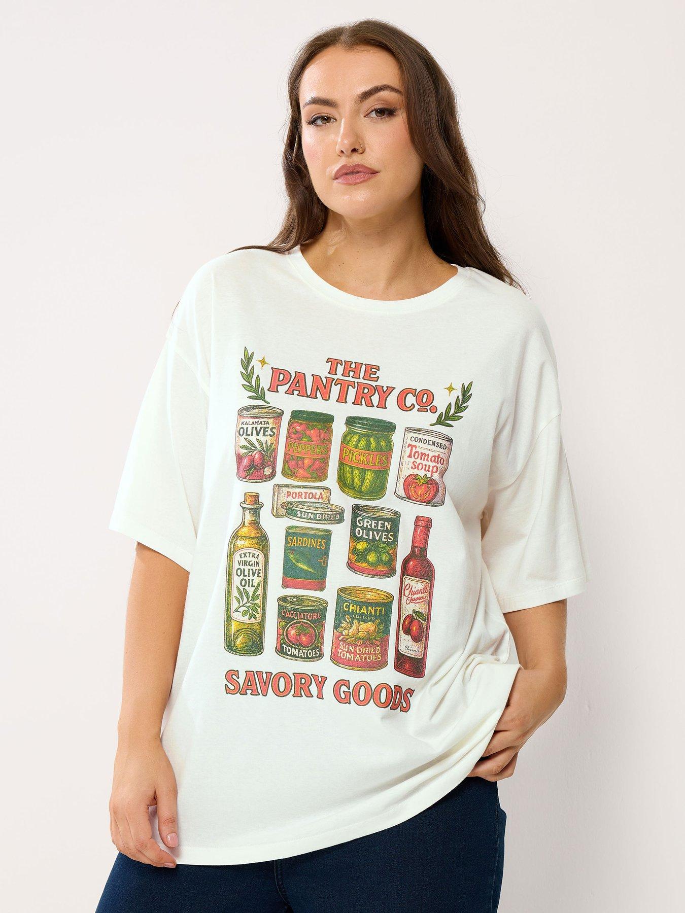Yours Curve Relaxed Placement Pantry T-shirt