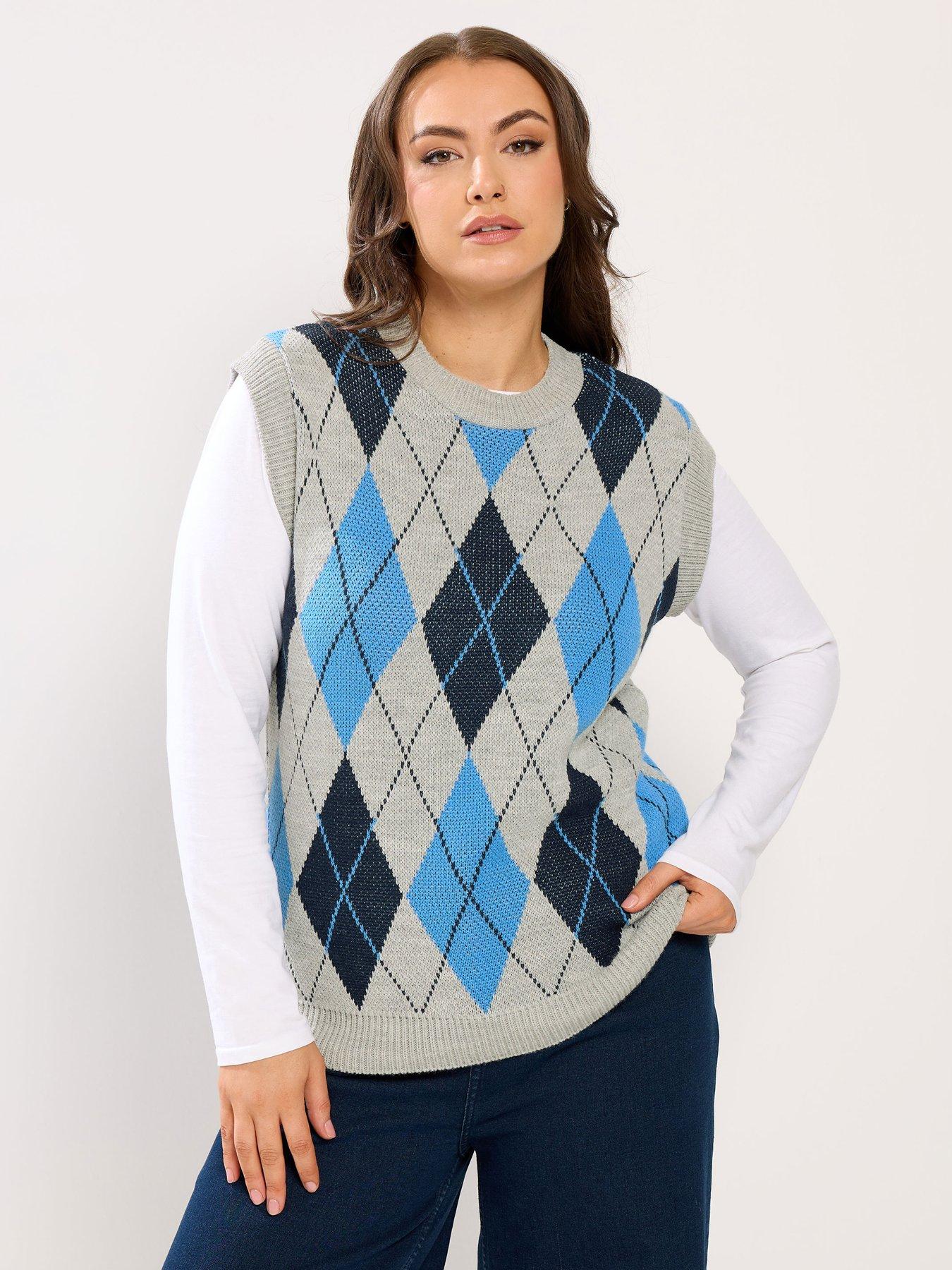 Yours Curve Argyle Vest