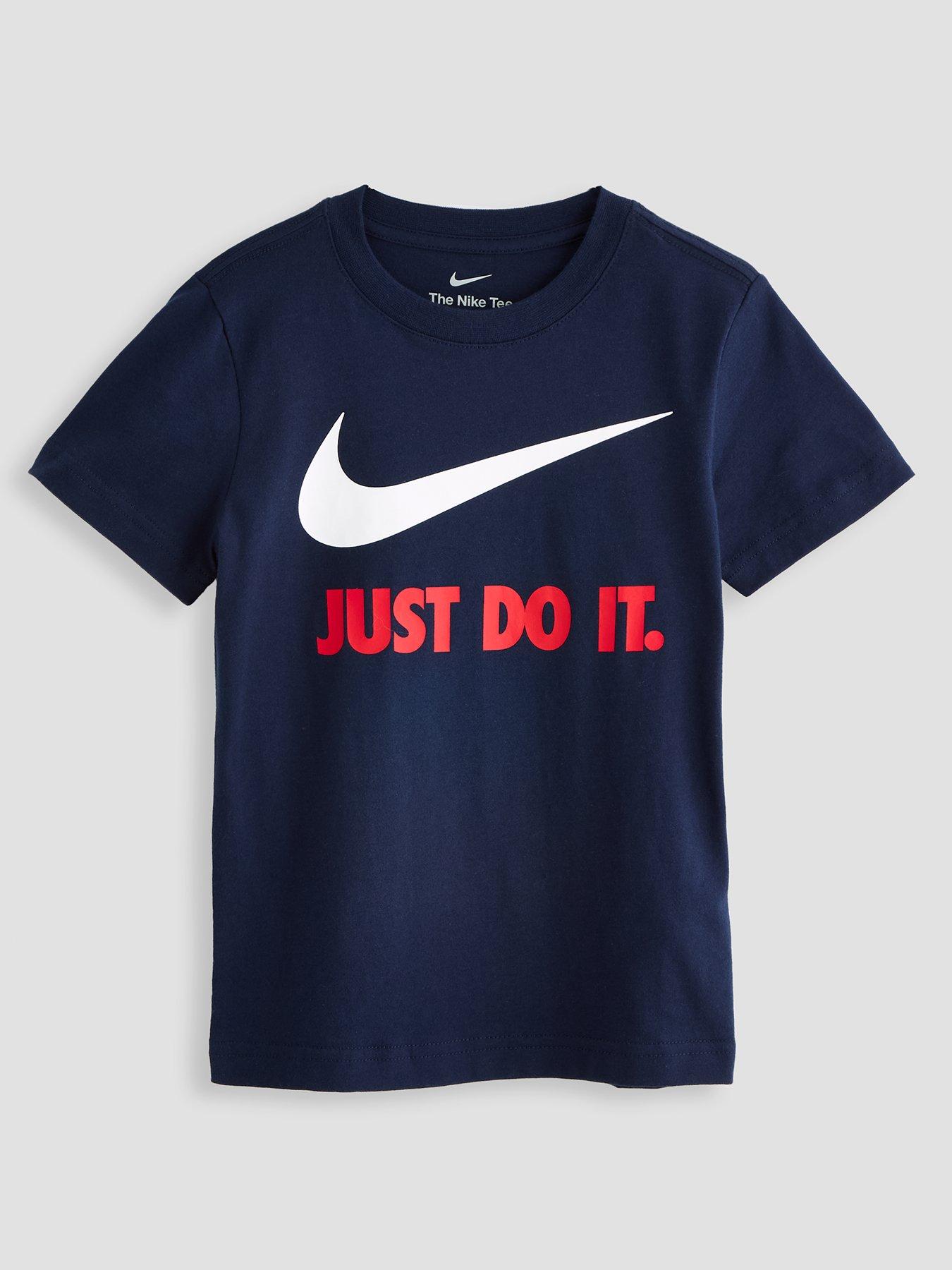 Nike Kids Boys Swoosh Short Sleeve T-Shirt  - Navy