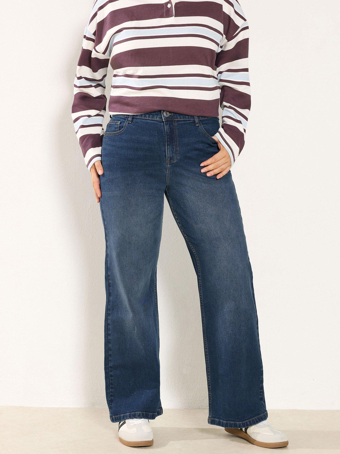 Yours Curve Sandblast Wide Leg Jean