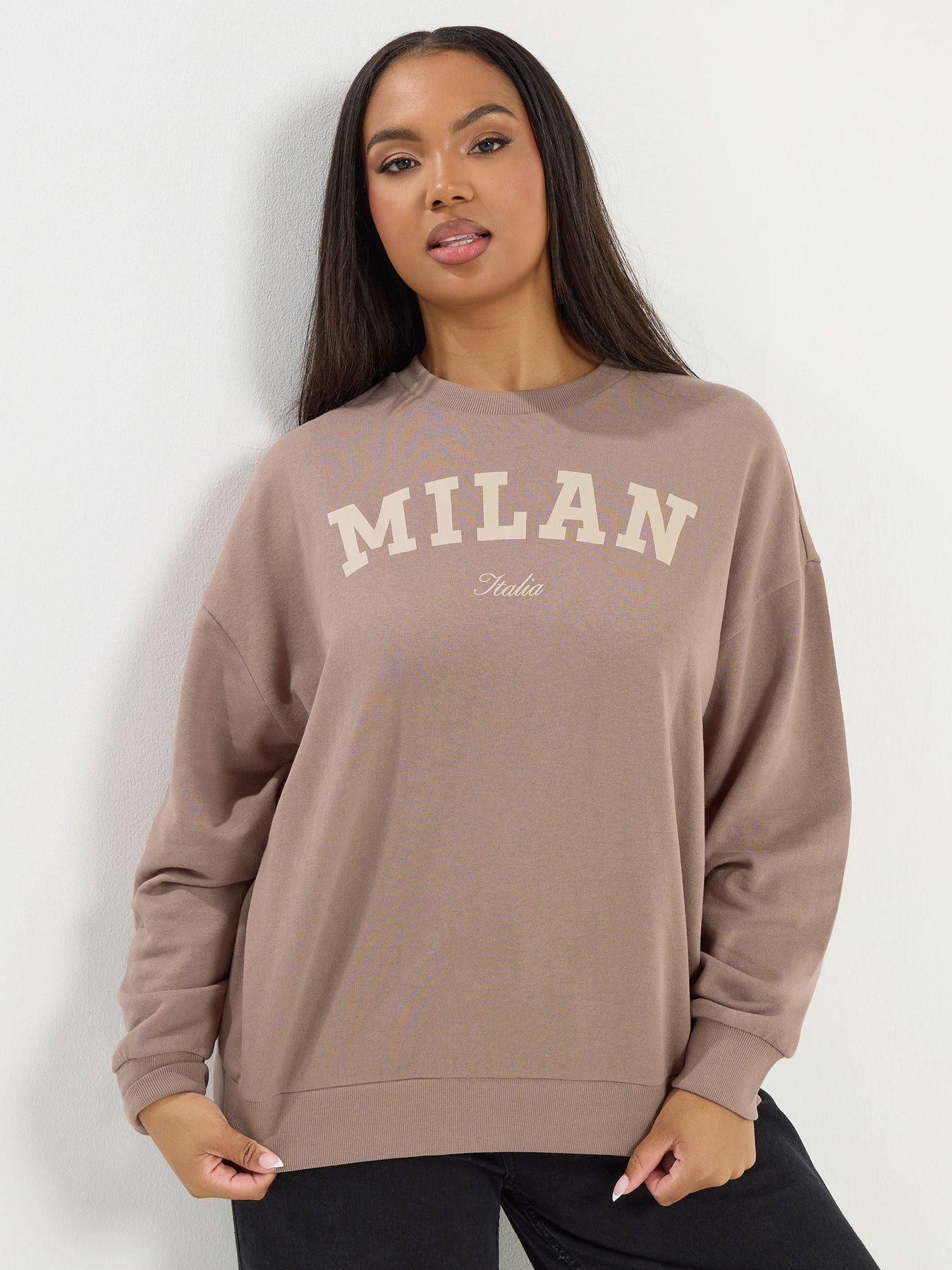 Yours Curve Milan Sweatshirt - Brown