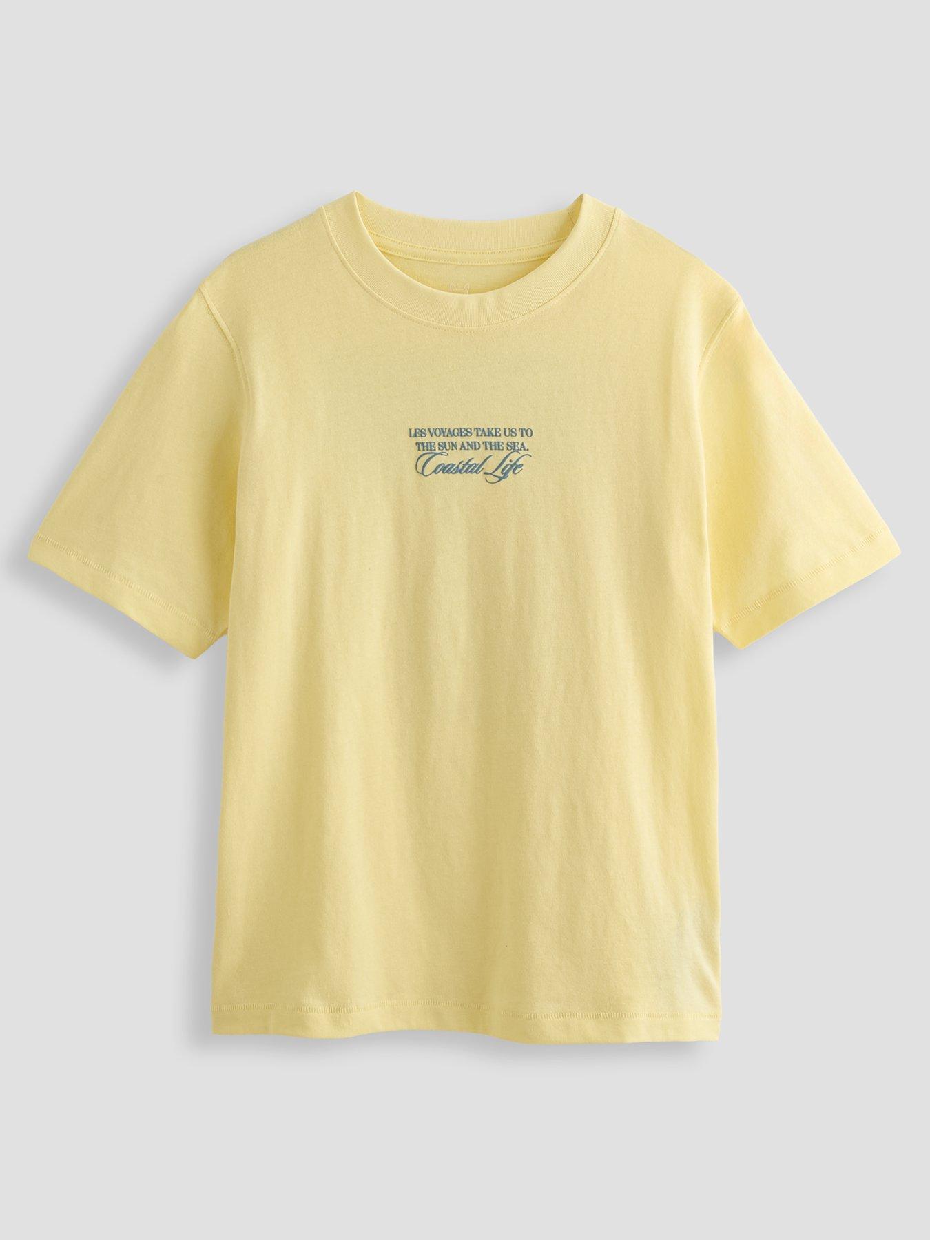 Jack & Jones Junior Boys Photo Back Print Short Sleeve T-shirt - Pastel Yellow