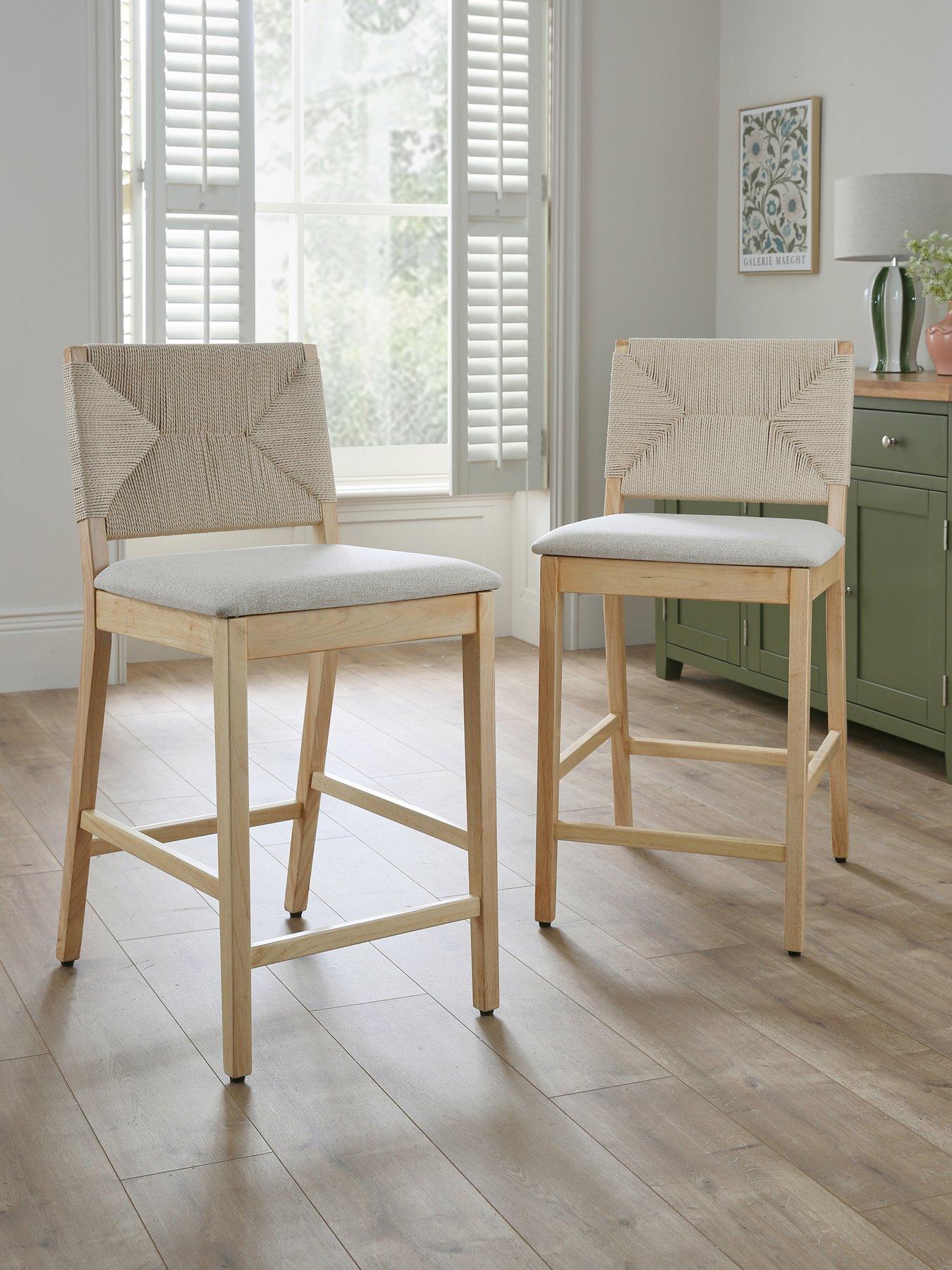 Image 1 of 6 of The Very Collection Harper Pair Of Bar Stools - Natural/Oak -&nbsp;&nbsp;FSC&reg; Certified