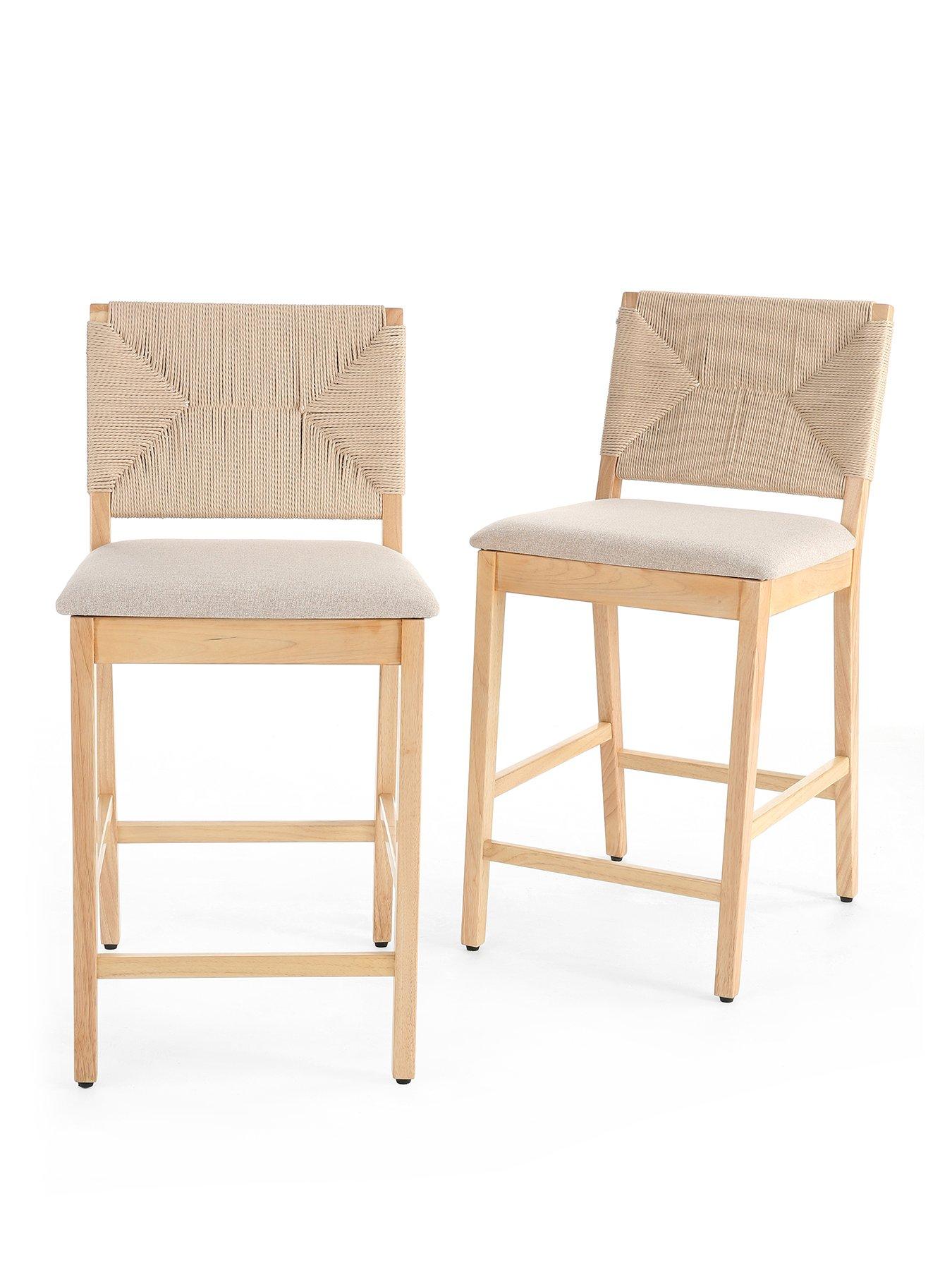 Image 2 of 6 of The Very Collection Harper Pair Of Bar Stools - Natural/Oak -&nbsp;&nbsp;FSC&reg; Certified